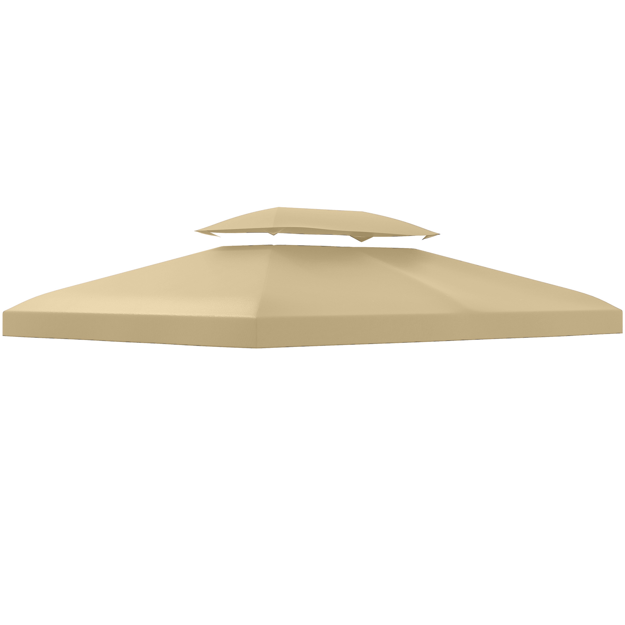 Ersatzdach für Pavillon 3 x 4 m wasserabweisend Pavillondach mit Doppeldach Beige