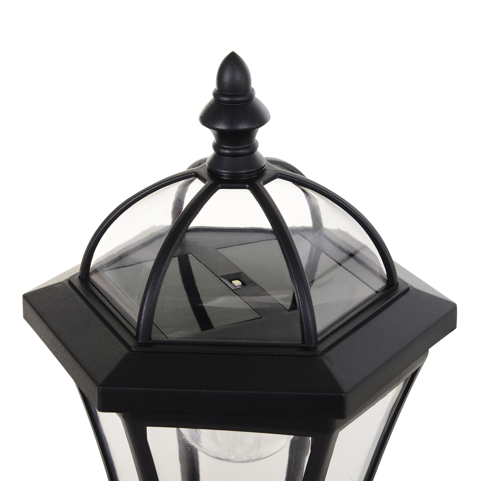 Solar Gartenlaterne 2er Set, Wetterfeste Wegleuchte 129 cm hoch, mit LED, 6 Std, Beleuchtung, IP44, Solarlampe für Außen, Schwarz