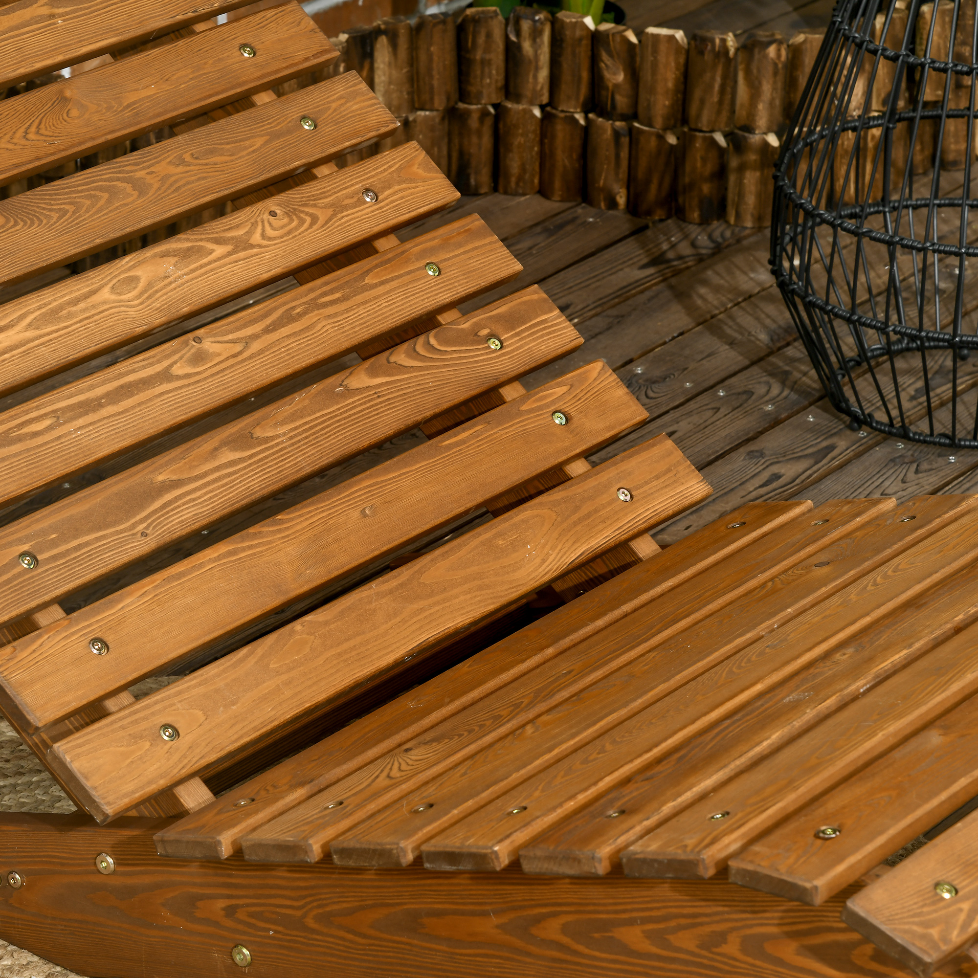 Gartenliege, Sonnenliege, Massivholz, Braun, 66 x 170 x 77 cm