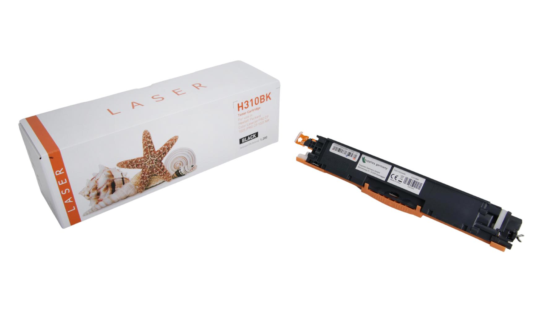 CE310schwarz alternativ Toner schwarz für HP / CE310A / 126A / 1.200 Seiten CE310schwarz alternativ Toner schwarz für HP / CE310A / 126A / 1.200 Seiten