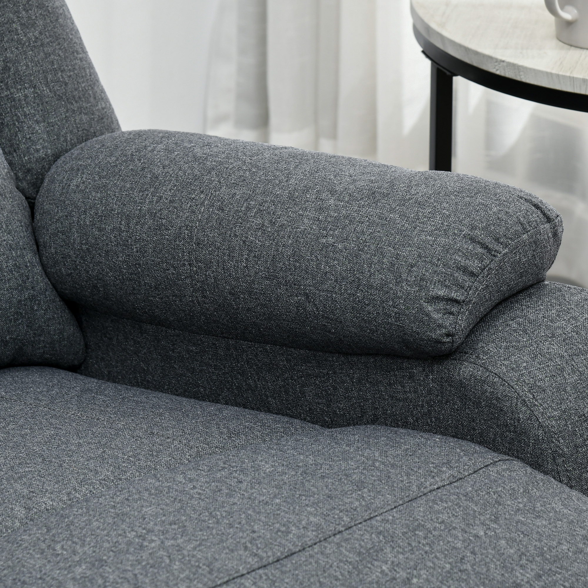 Relaxsessel, Liegefunktion und Fußstütze, verstellbar, bis 150 kg, Stahlrahmen, 90 x 96 x 98 cm, Grau