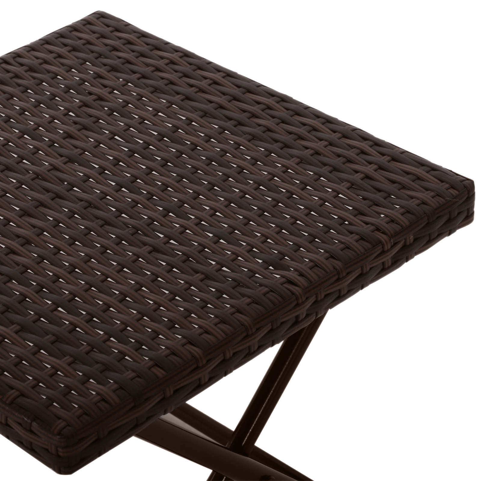 Beistelltisch aus Polyrattan klappbar Kaffeetisch Couchtisch Tablett Balkontisch Gartentisch Sofatisch Teetisch Gartenmöbel Rattantisch für Garten Terrasse Balkon, 40x40x40cm Braun