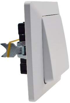 MILOS Wechsel-Schalter, UP, weiß matt, 250V~/ 10A, inkl. Rahmen, Steckanschluss