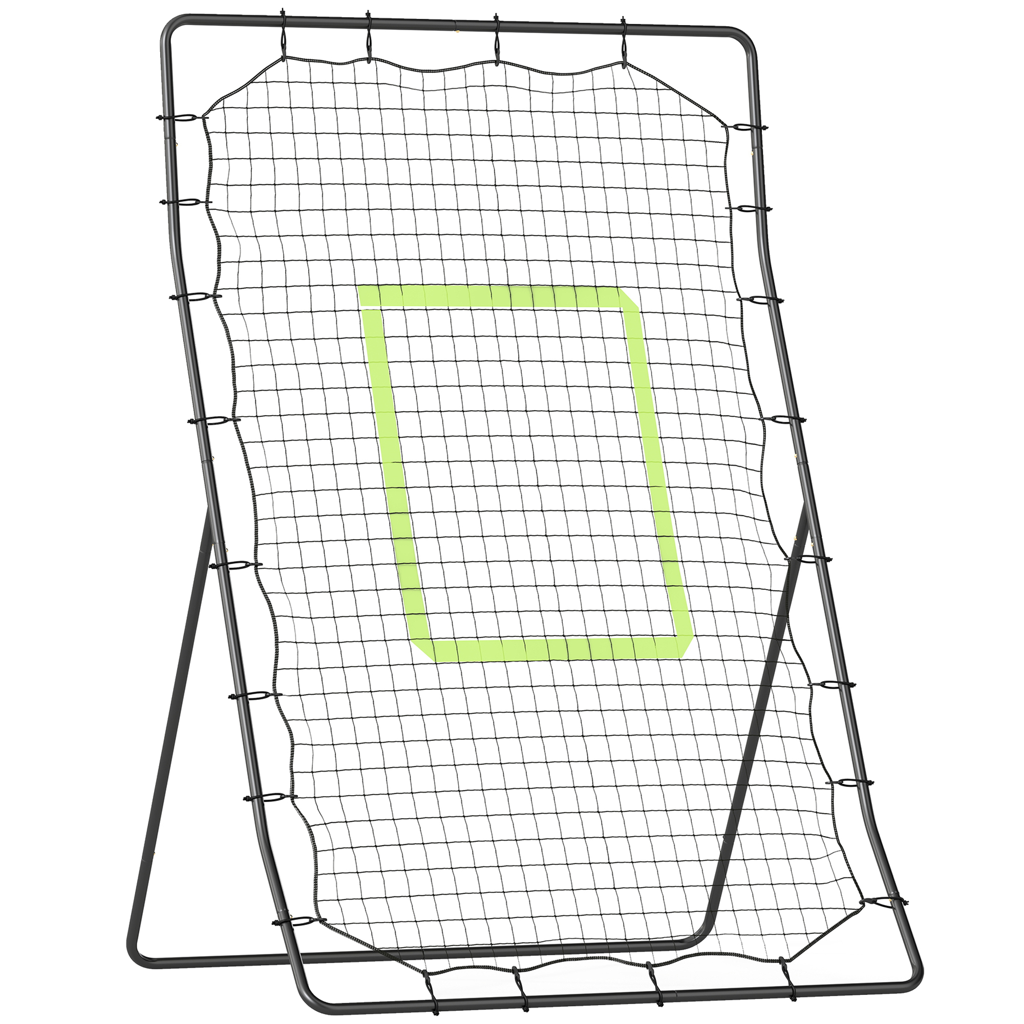 Baseball-Rückprallnetz, wetterbeständig, Metallrahmen, grüne Trefferzone, 174H x 123B x 90T cm