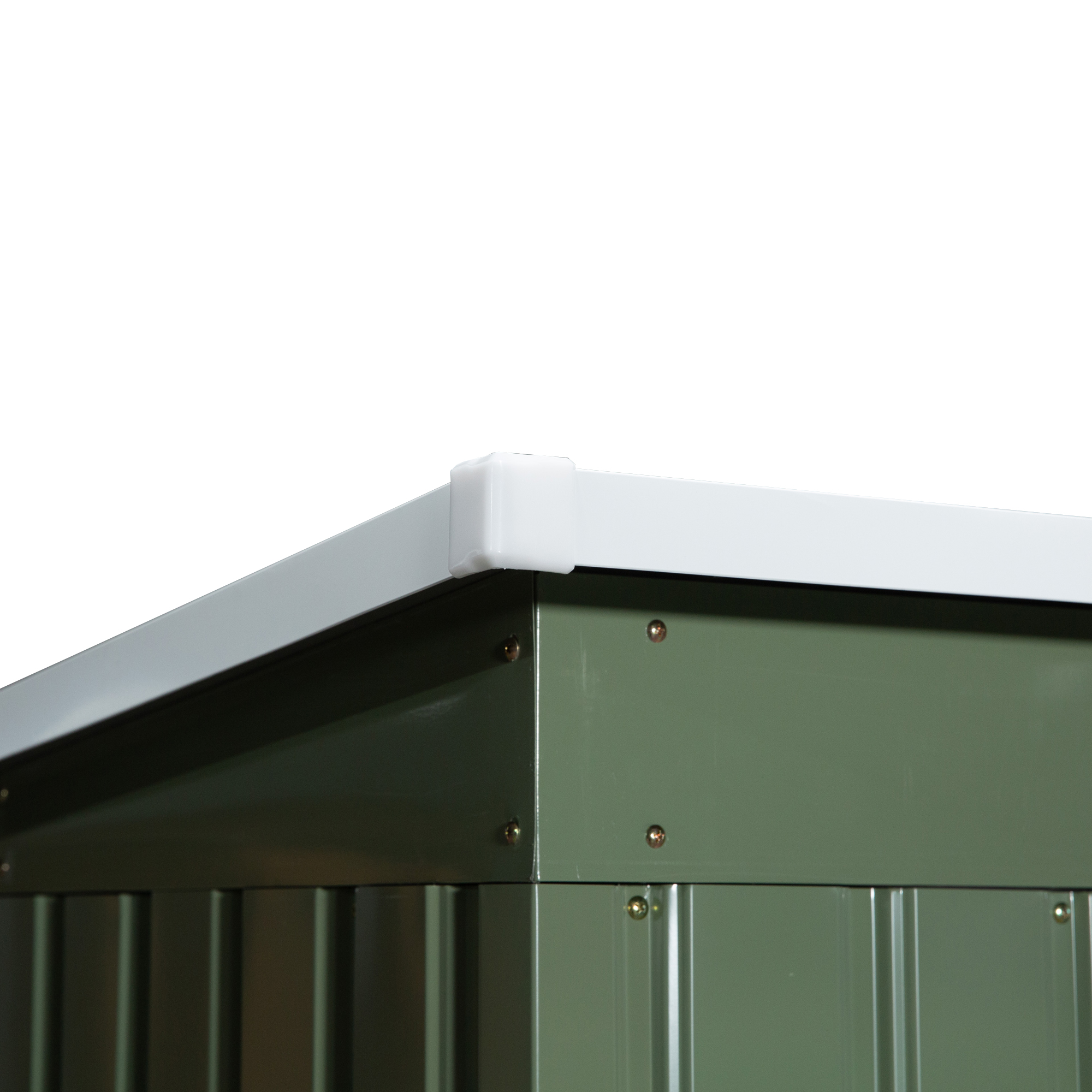 Metall Gerätehaus 6,3m³ 280x130x172cm Geräteschuppen mit Pultdach Schiebetür wetterfest Gartenhaus Outdoor Garten Schuppen Schrank für Hinterhof Außenbereich Anthrazit, Hellgrün