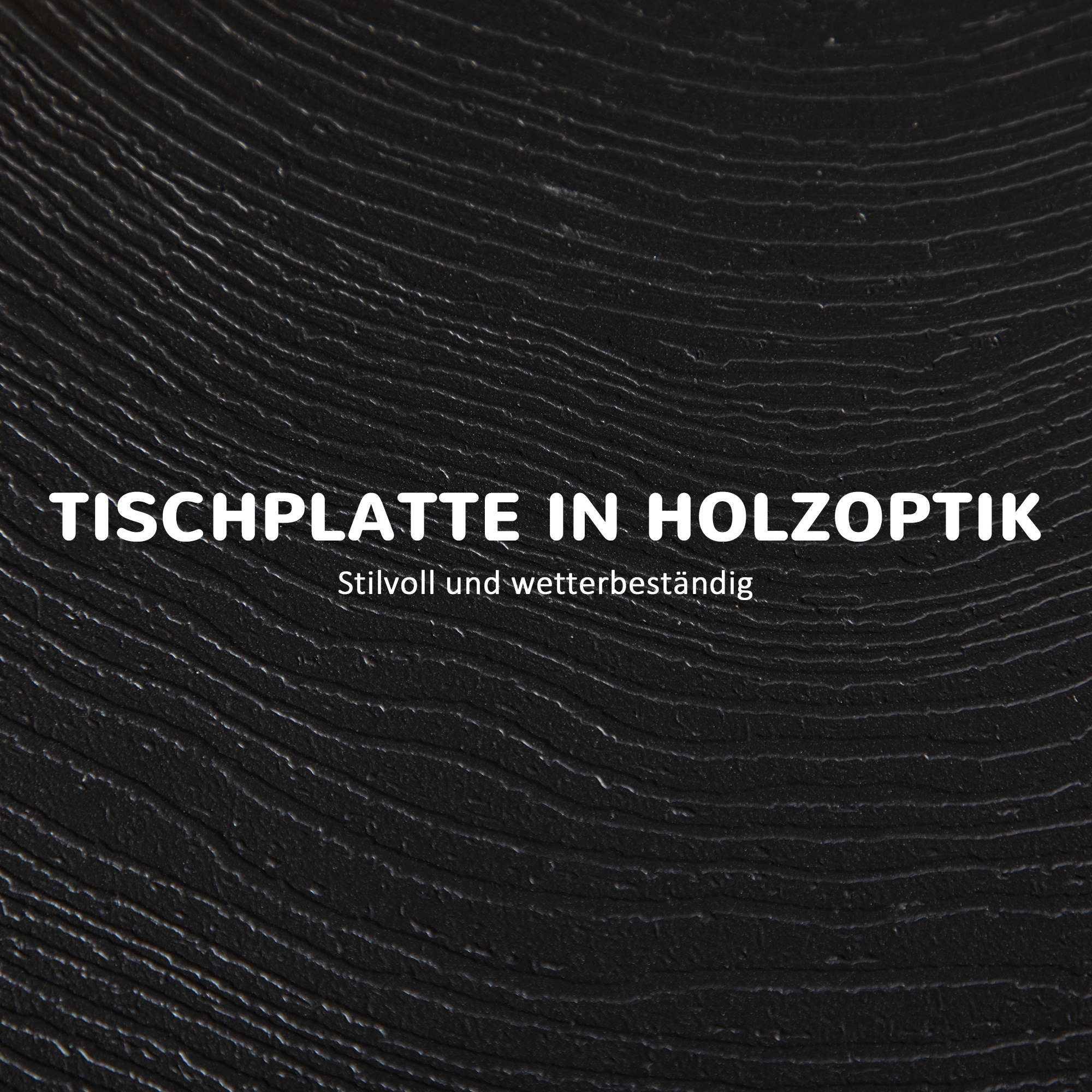Gartentisch, rund, klappbar, für 2 Personen, Holzoptik, Stahl+Kunststoff, dunkelgrau, 60 x 60 x 73 cm
