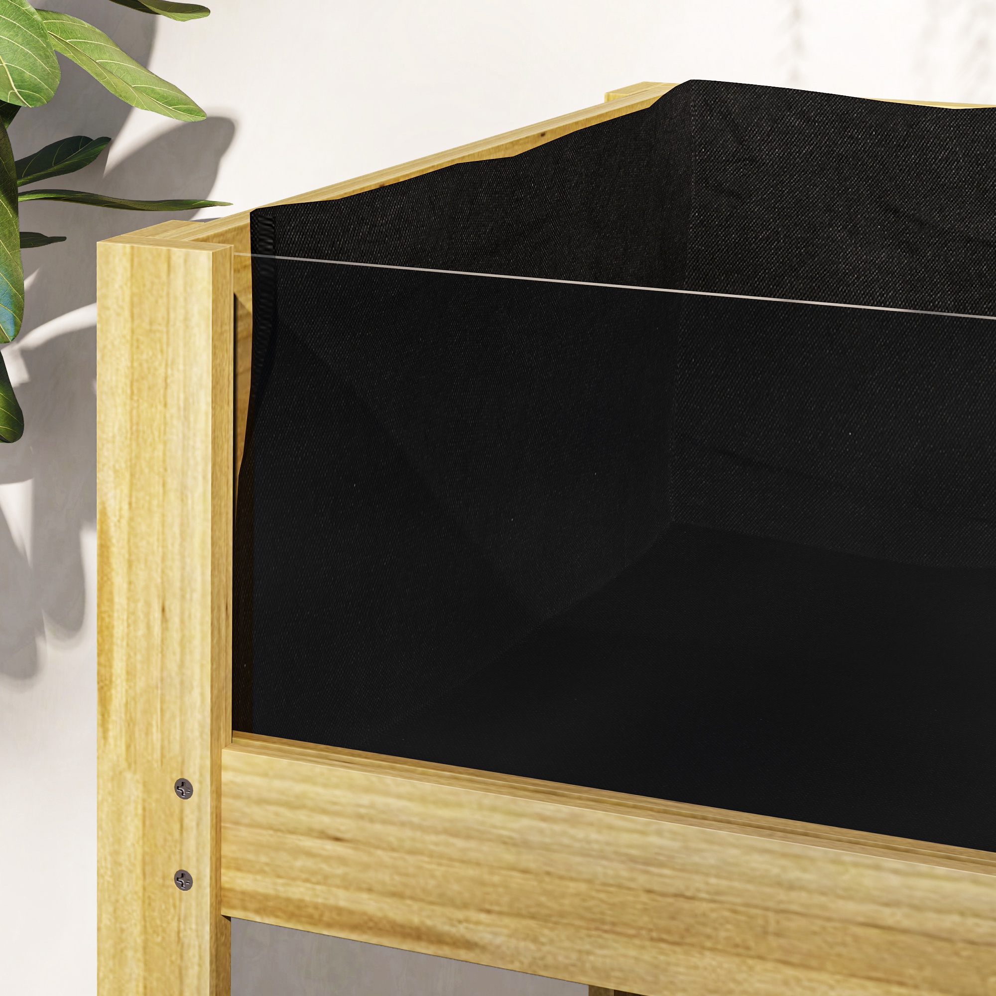 Hochbeet, Holz-Pflanzbox mit Acrylplatten an zwei Seiten, für 118 L Erde, Wasserabflusslöcher, 110 x 50 x 80 cm