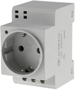 Schutzkontakt-Steckdose für Hutschiene / mit LED, 230V, 16A, VDE