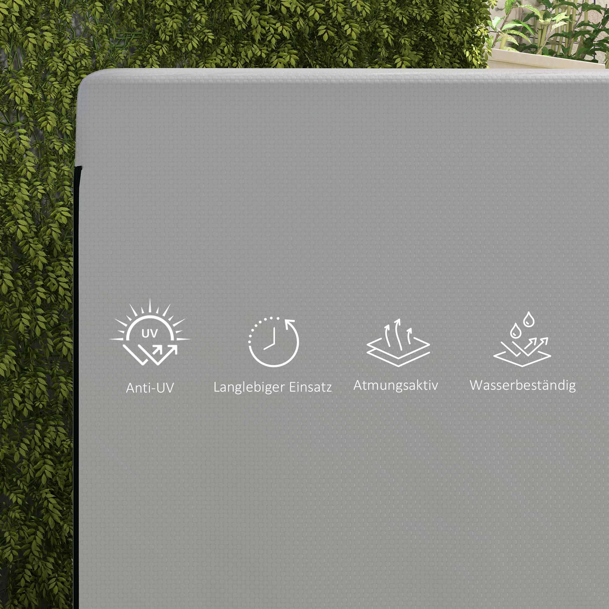 Gartenmöbelabdeckung Abdeckung Schutzhülle für Outdoor-Möbel, 215 cm x 155 cm x 150 cm, Grau