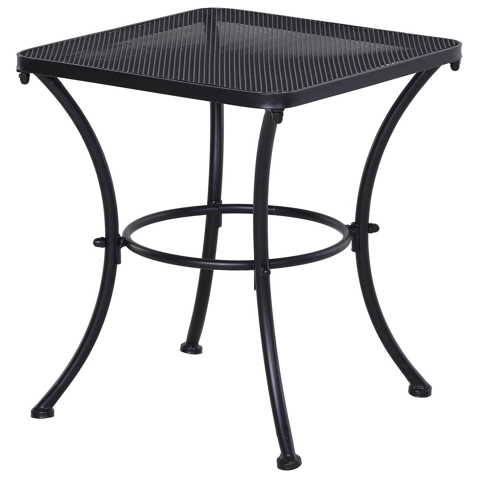 Garten Couchtisch, Beistelltisch, Gartentisch, Kaffeetisch, Metall, Schwarz, Terrasse, 45 x 45 x 50 cm