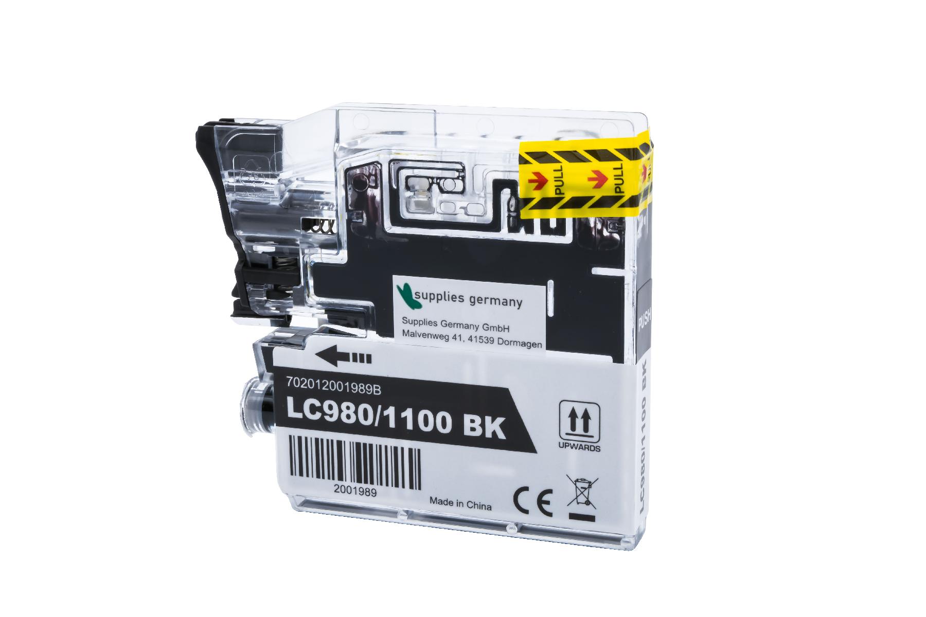 LC980/1100BK alternativ Tinte black für Brother / LC980BK / 20ml