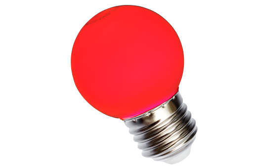 LED Tropfenlampe Rot, E27, 1W, 230V, 50mA, Abstrahlwinkel 270°