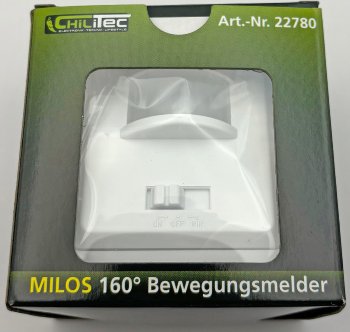 MILOS Bewegungsmelder 160°, weiß matt / LED geeignet,  250V~, Unterputz, 3-Draht