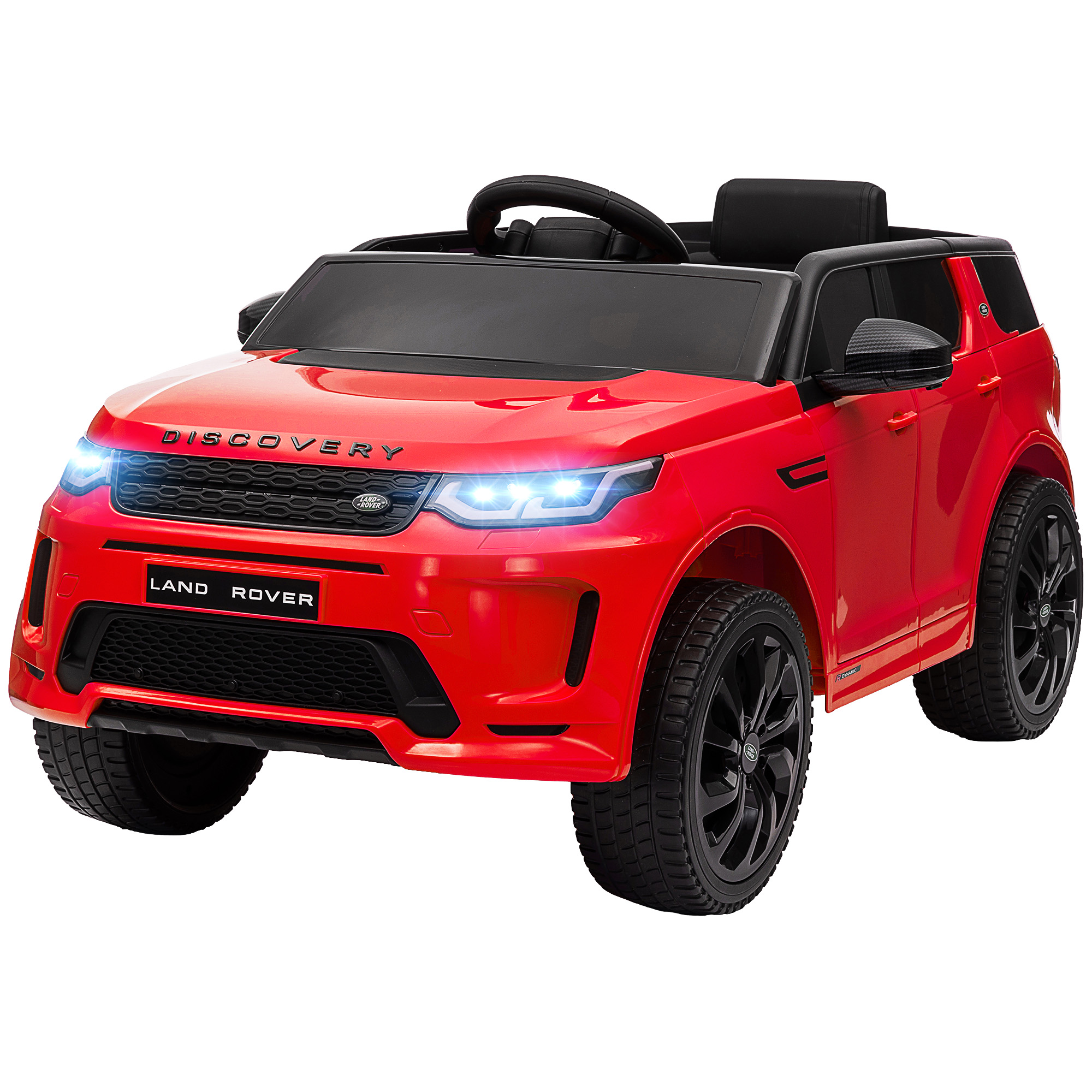 Kinder-Elektroauto, 12V Kinderfahrzeug mit Fernbedienung, LED-Lichtern, Musik und Hupe, 3-6 Jahre, Rot