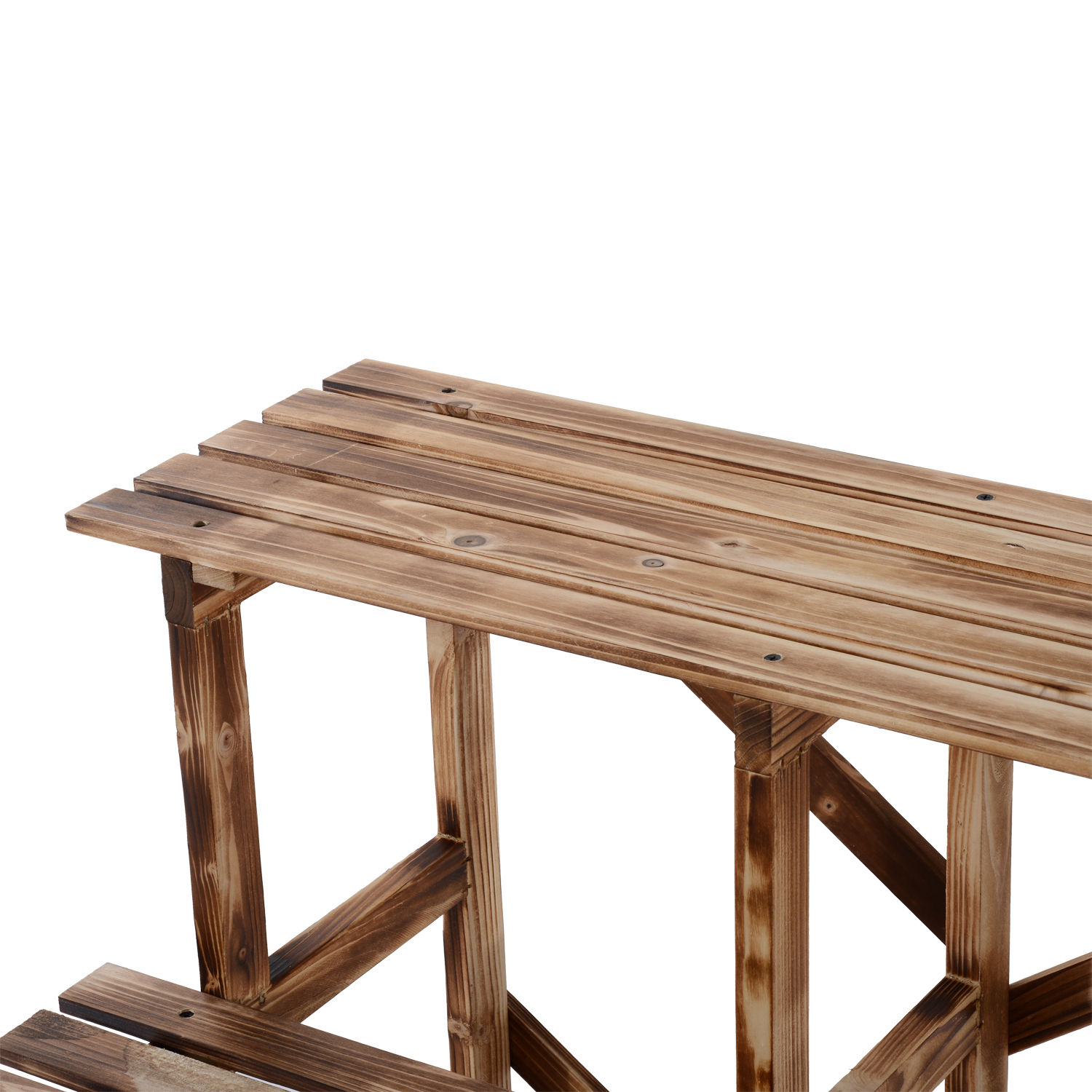 Pflanzentreppe, Blumentreppe, Blumenregal, Pflanzregal, Blumenständer, 3 Stufen, Tannenholz, 80 x 80 x 78cm