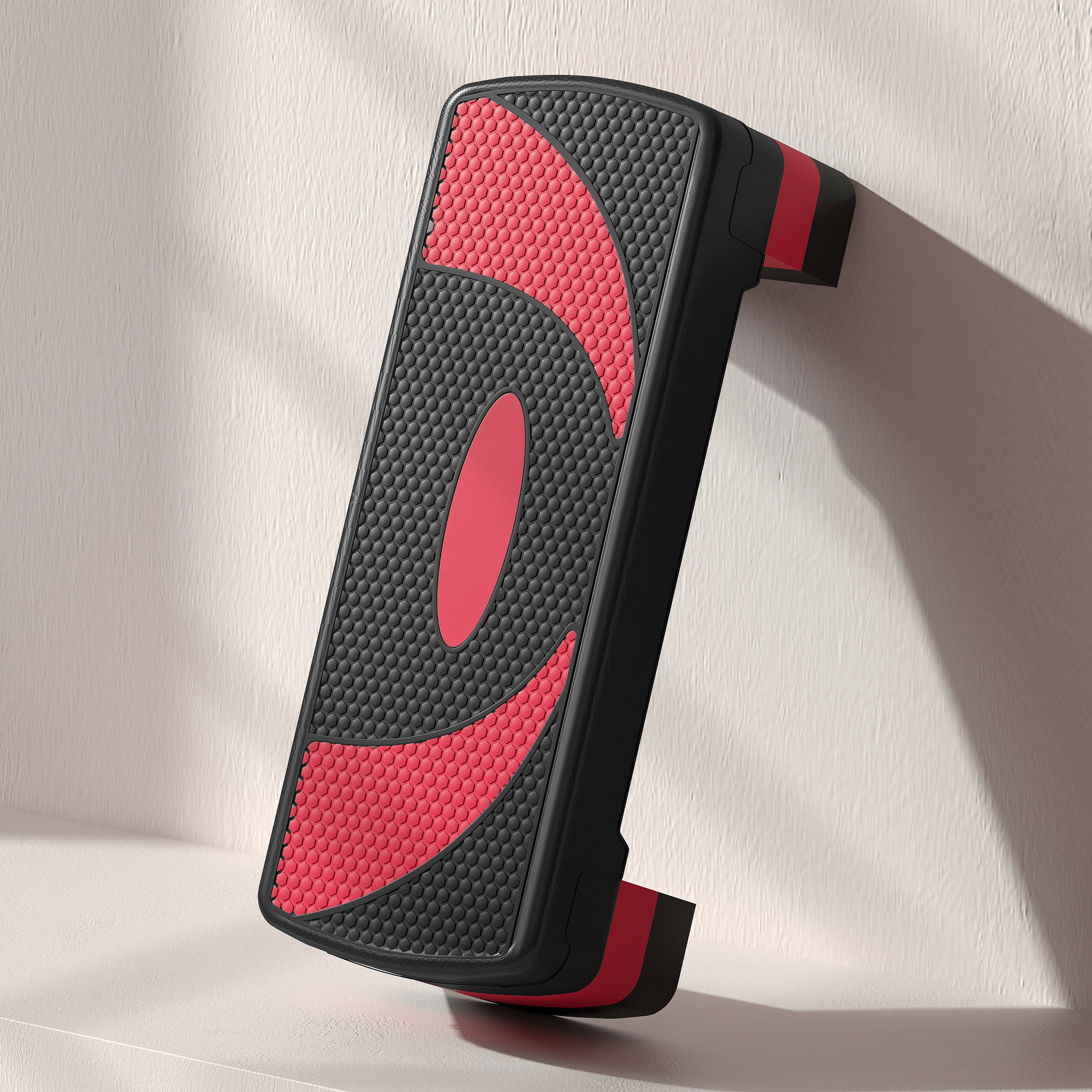 Aerobic-Stepper, höhenverstellbar, für Indoor und Outdoor, Belastbarkeit bis 150 kg, 80 x 31 x 10-20 cm, Rot