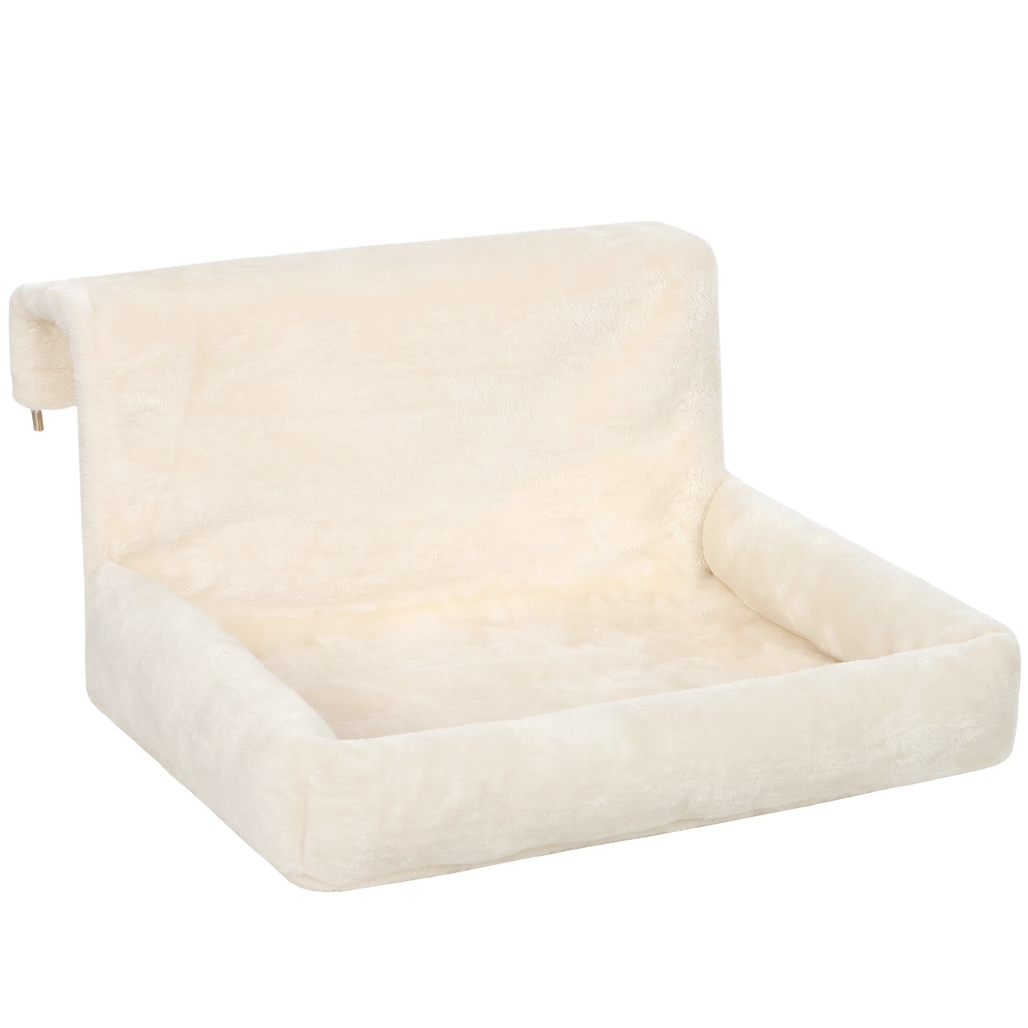 Plüsch Katzenhöhle, hängende Katzenbett mit Stahlrahmen, 48x43x26cm, Beige
