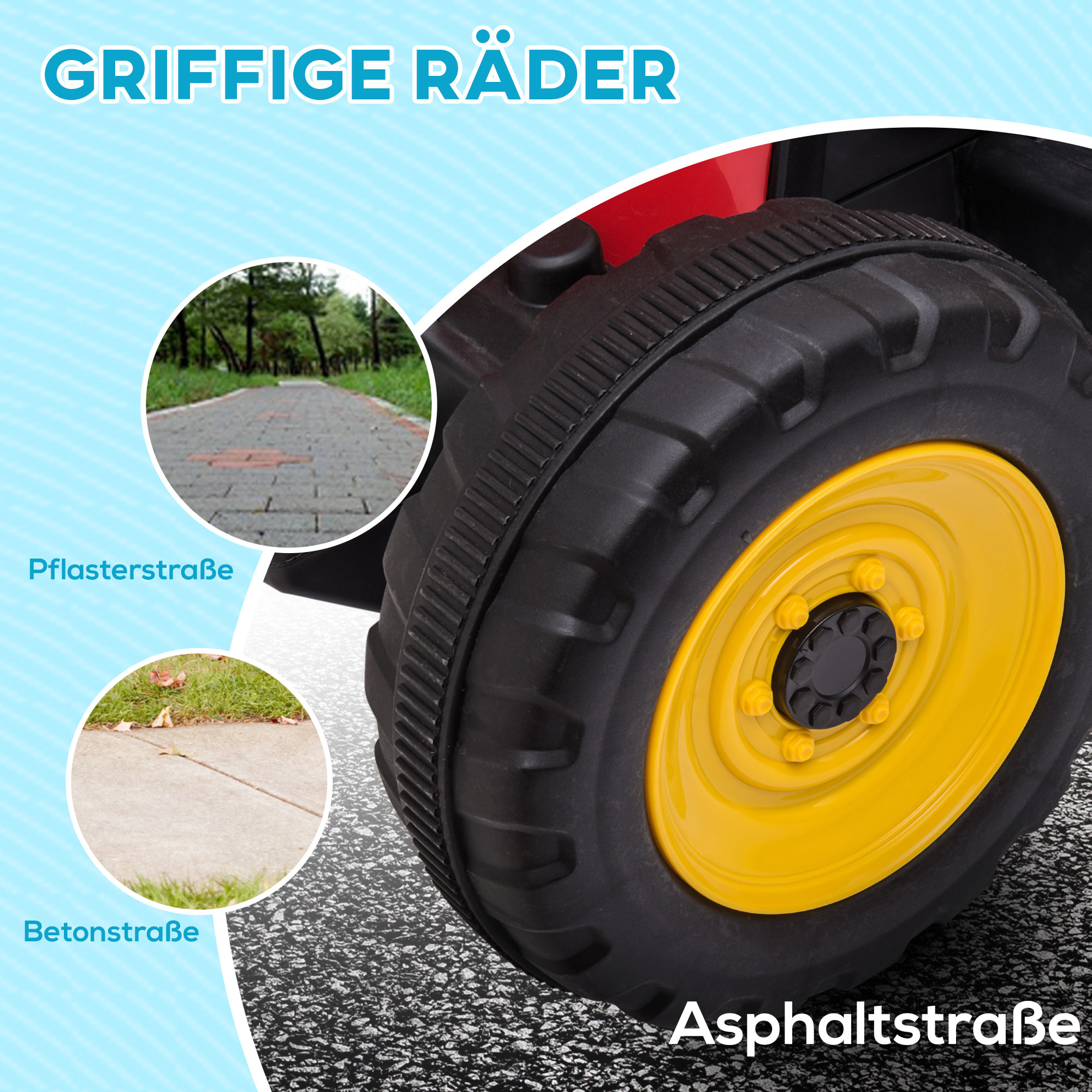 Kinderfahrzeug Kinder-Traktor, rot & schwarz