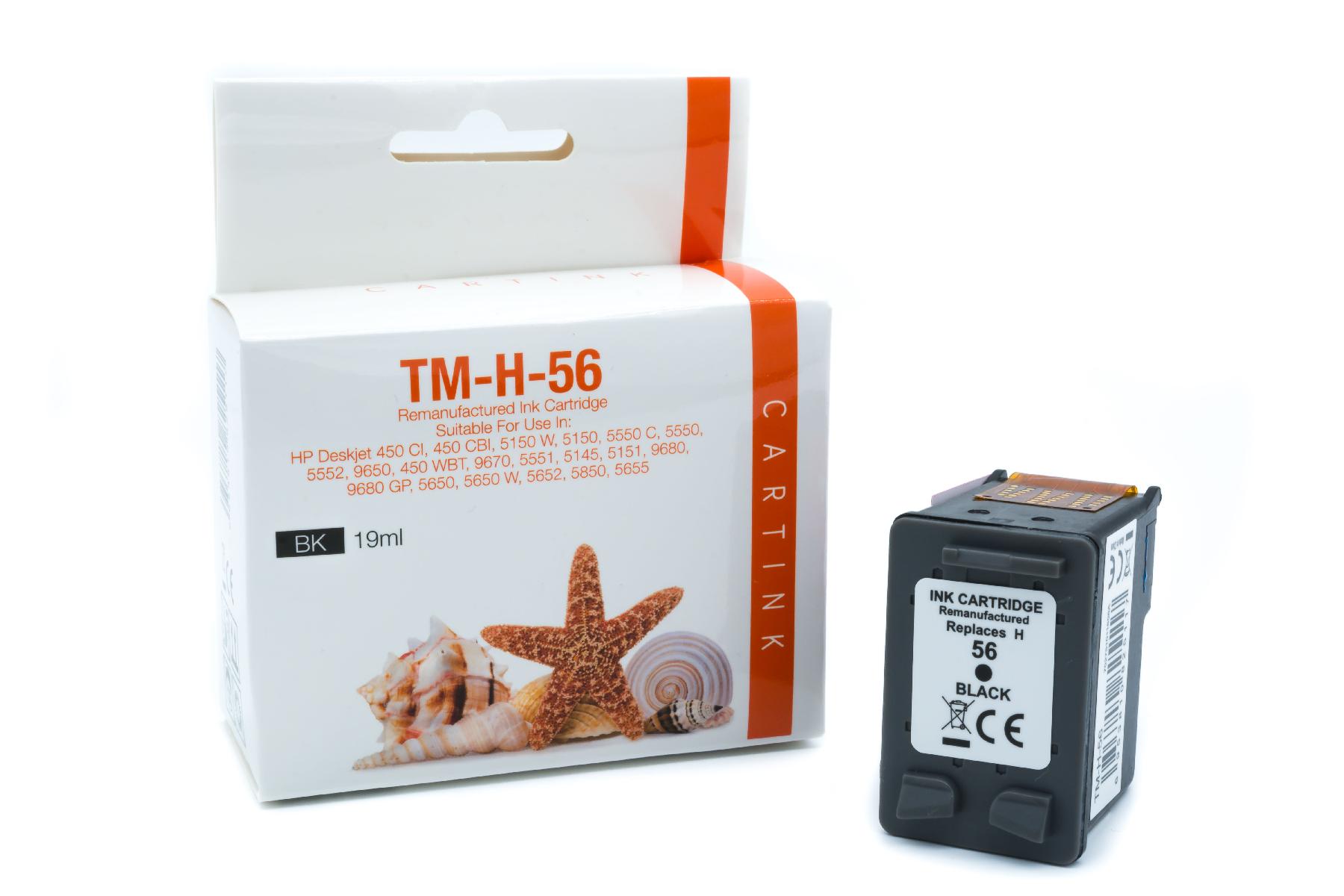 56A Refill Tinte schwarz für HP / C6656A / 19ml