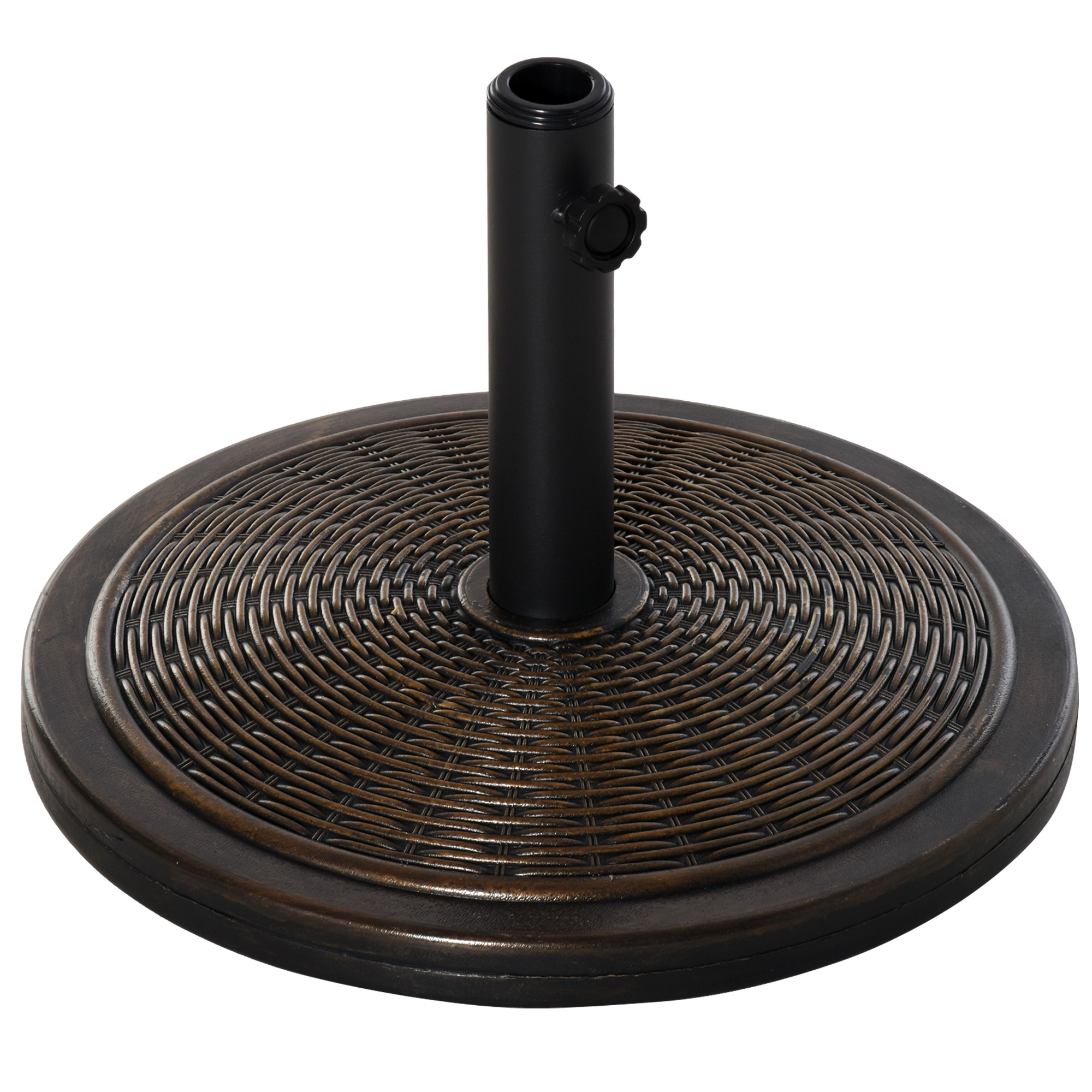 Sonnenschirmständer aus Zement 14kg Rund Schirmständer mit Rattanoptik für Sonnenschirm 35mm/38mm/48mm Rohrdurchmesser