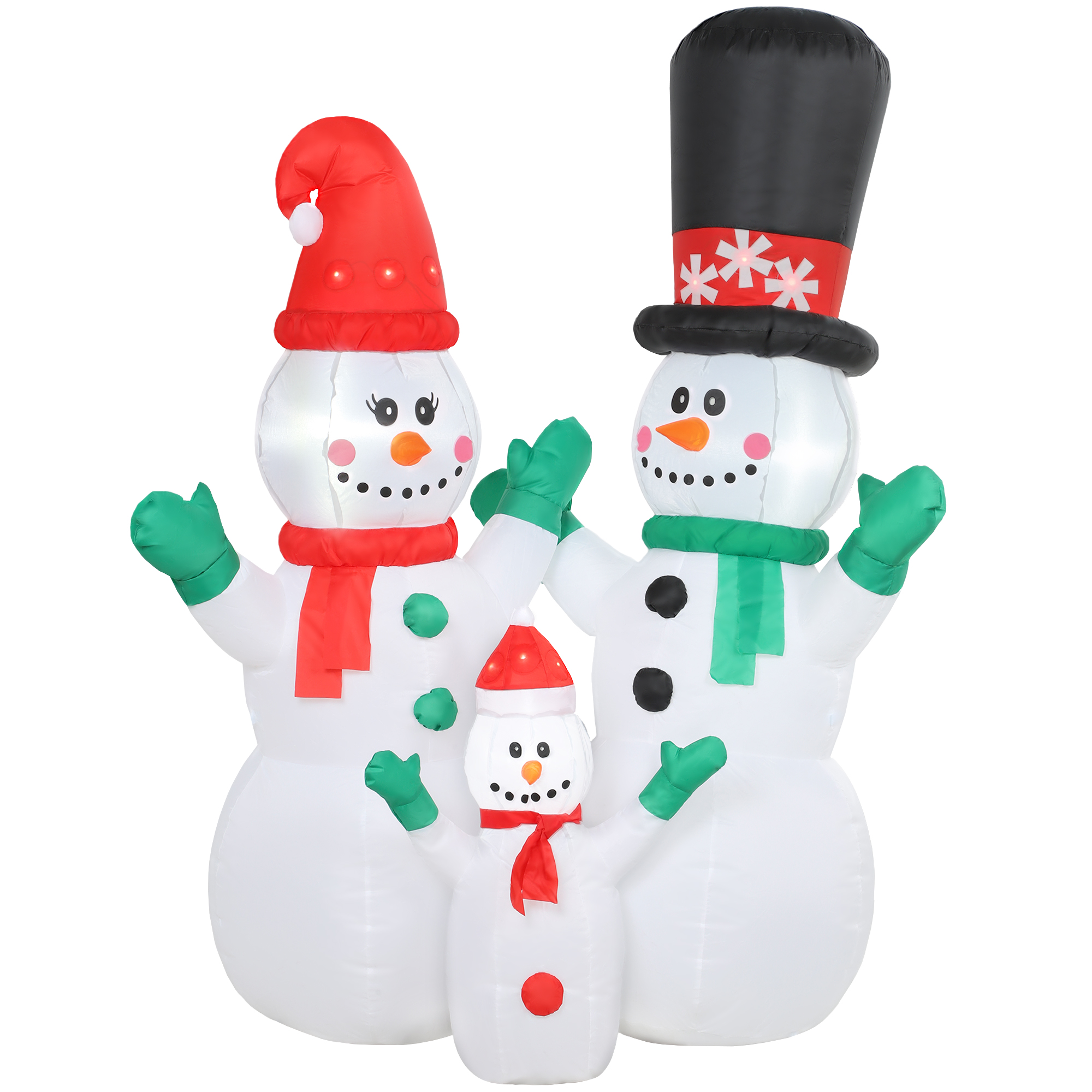 Aufblasbar Schneemann Familie, 1,8 m Weihnachtsdeko mit LED-Beleuchtung für Innen- und Außenbereich Aufblasbar Schneemann Familie, 1,8 m Weihnachtsdeko mit LED-Beleuchtung für Innen- und Außenbereich