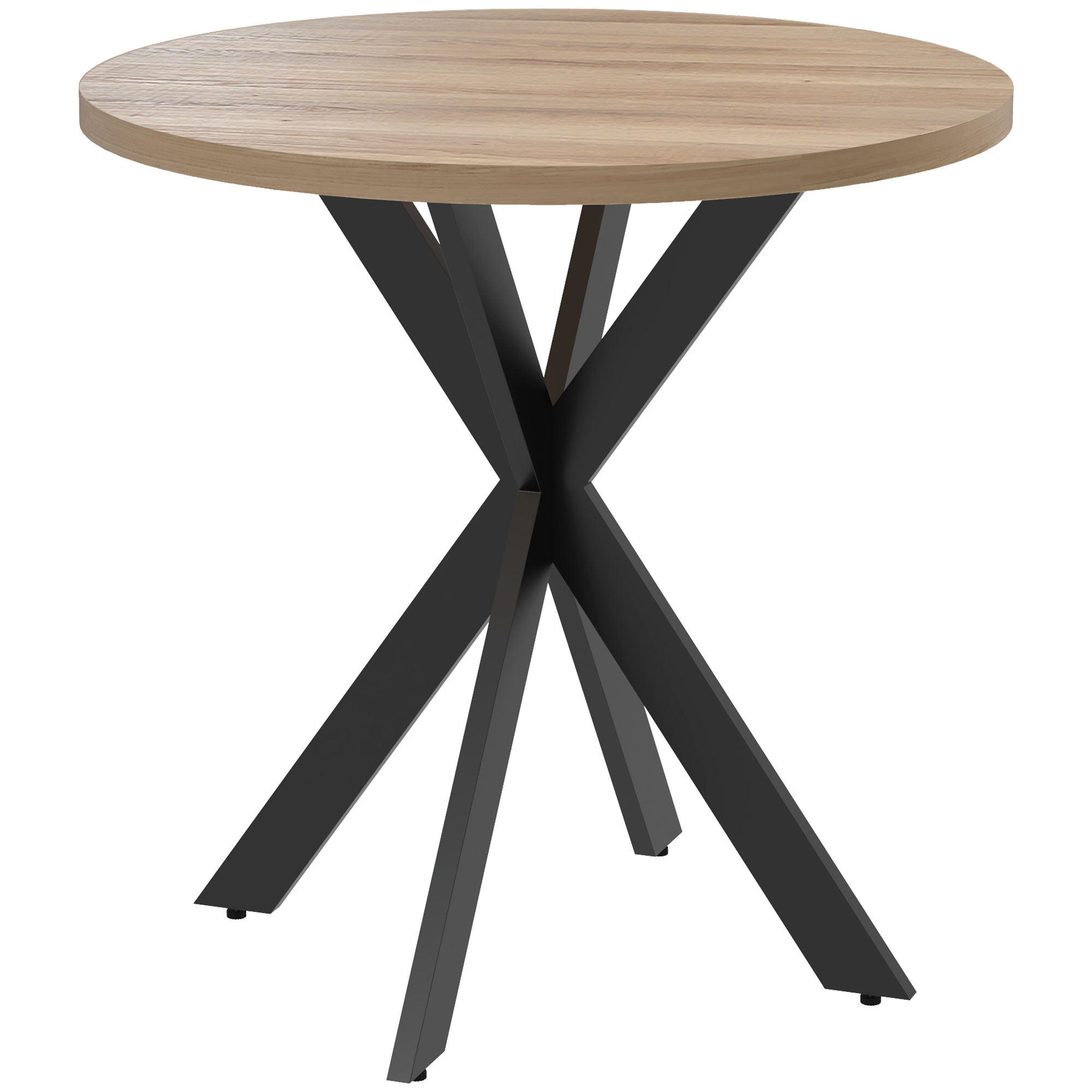 Esstisch 75 x 75 cm rund Küchentisch für 2-4 Personen modern Esszimmertisch mit Spinnenfuß Braun