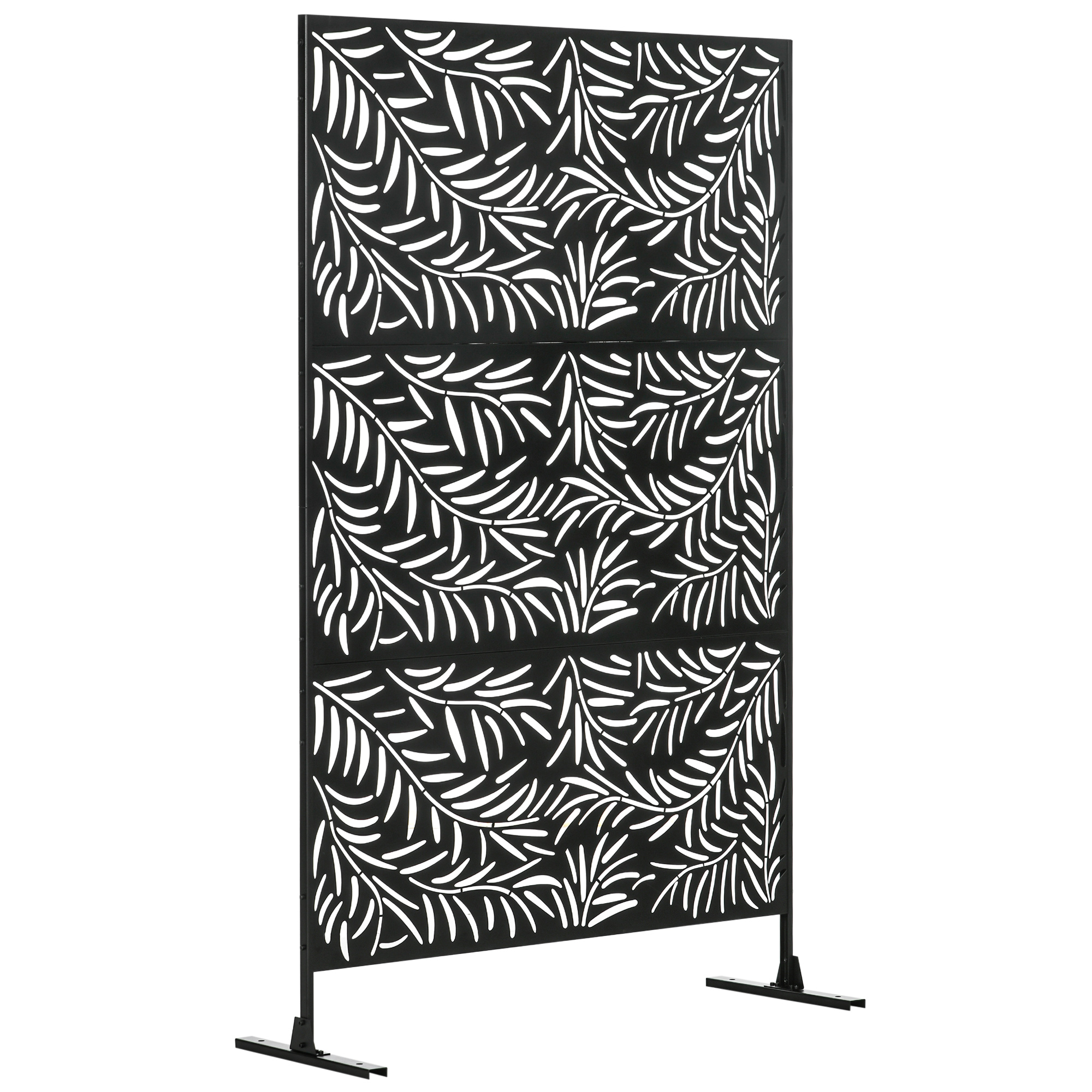 Sichtschutzwand, wetterbeständig, Stahl, 122 cm x 45 cm x 198 cm, Schwarz