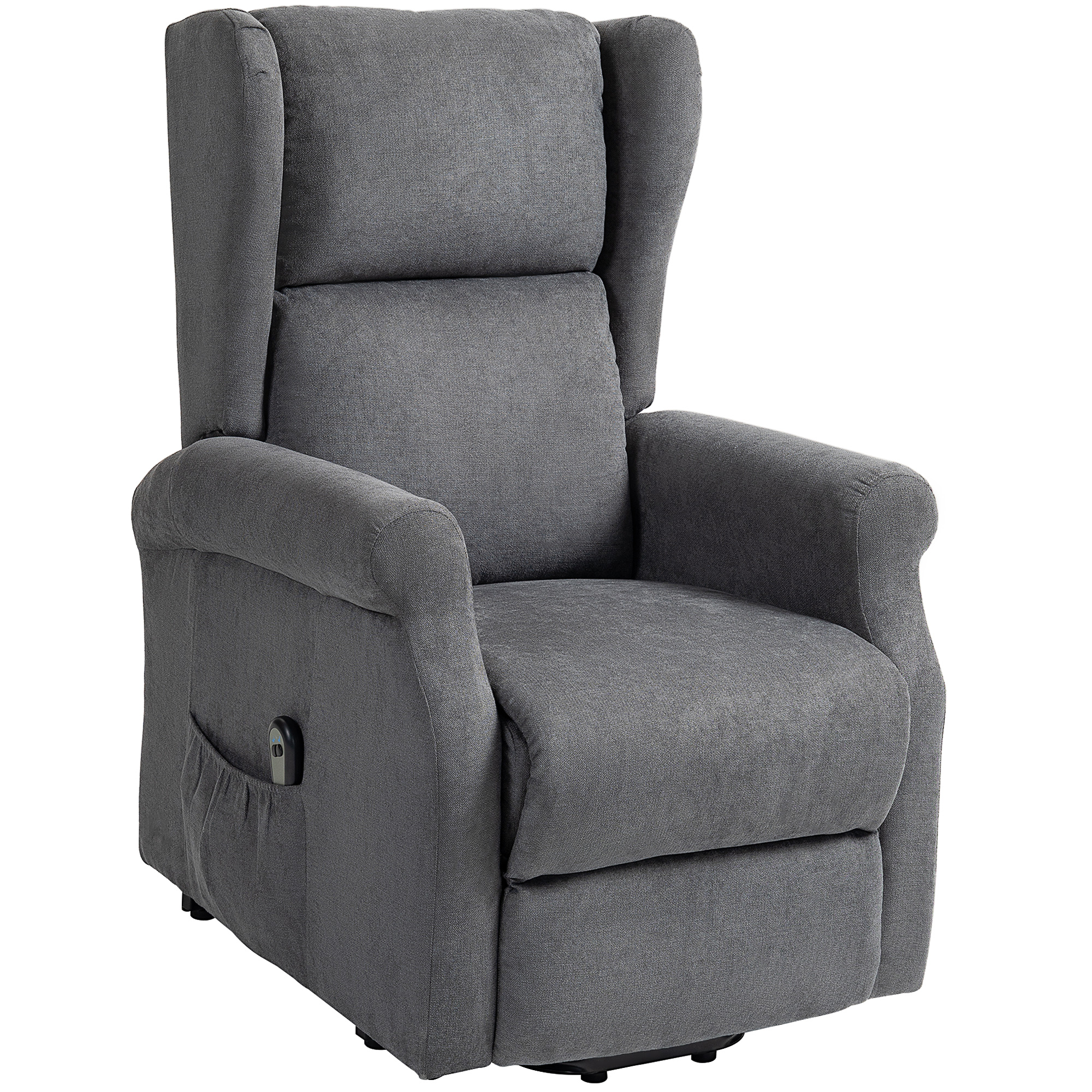 Relaxsessel, Aufstehhilfe, Liegefunktion, bis 200kg, 72,5x94x109cm, Dunkelgrau