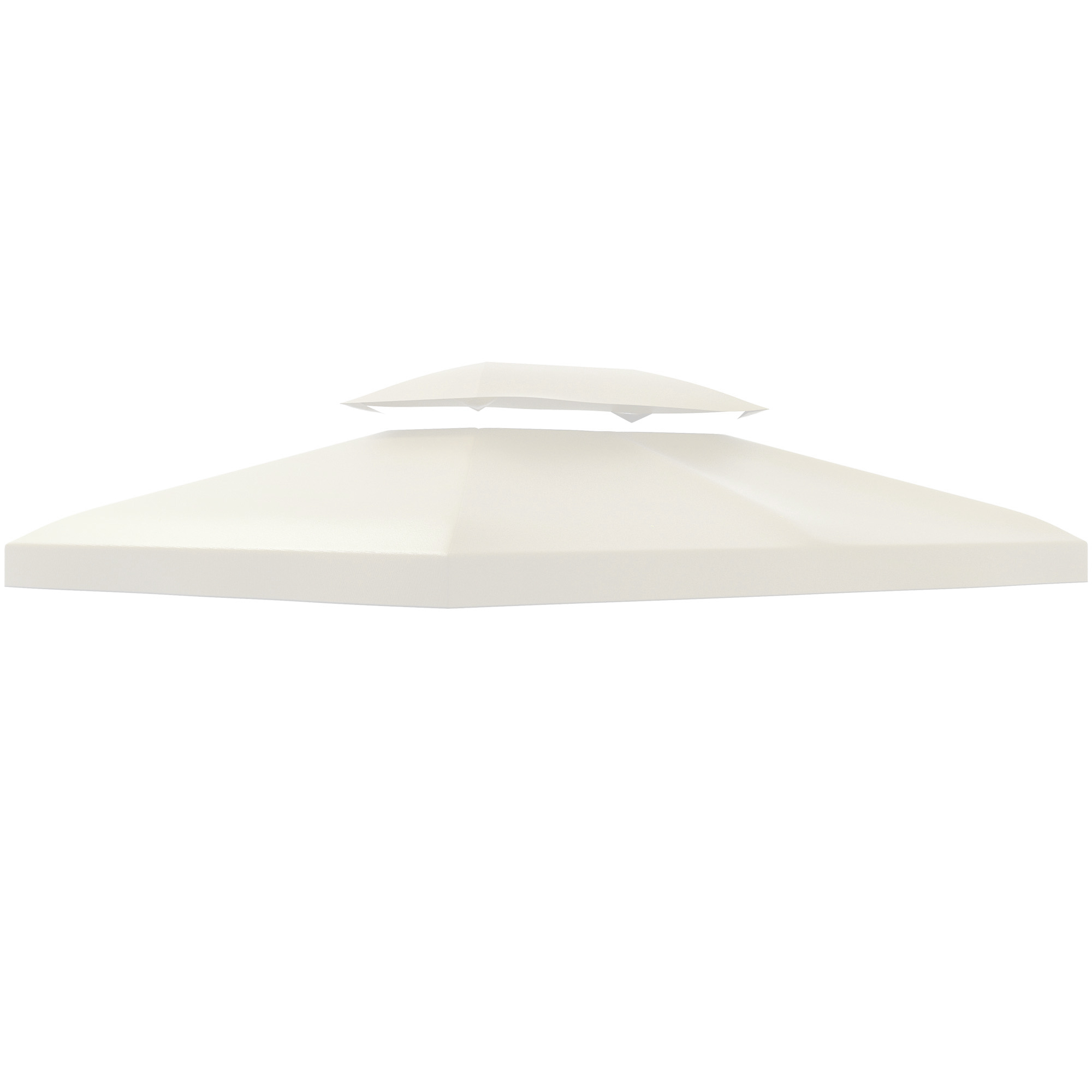 Ersatzdach für Metallpavillon 3x4m wasserabweisend Pavillondach mit Doppeldach, Ersatzbezug für Gartenpavillon Partyzelt Gartenzelt Polyester Cremeweiß