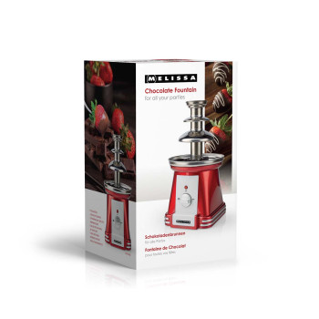 Schokoladenbrunnen | 90 W | 32 cm | 3 Metall-Etagen | Rot / Weiß