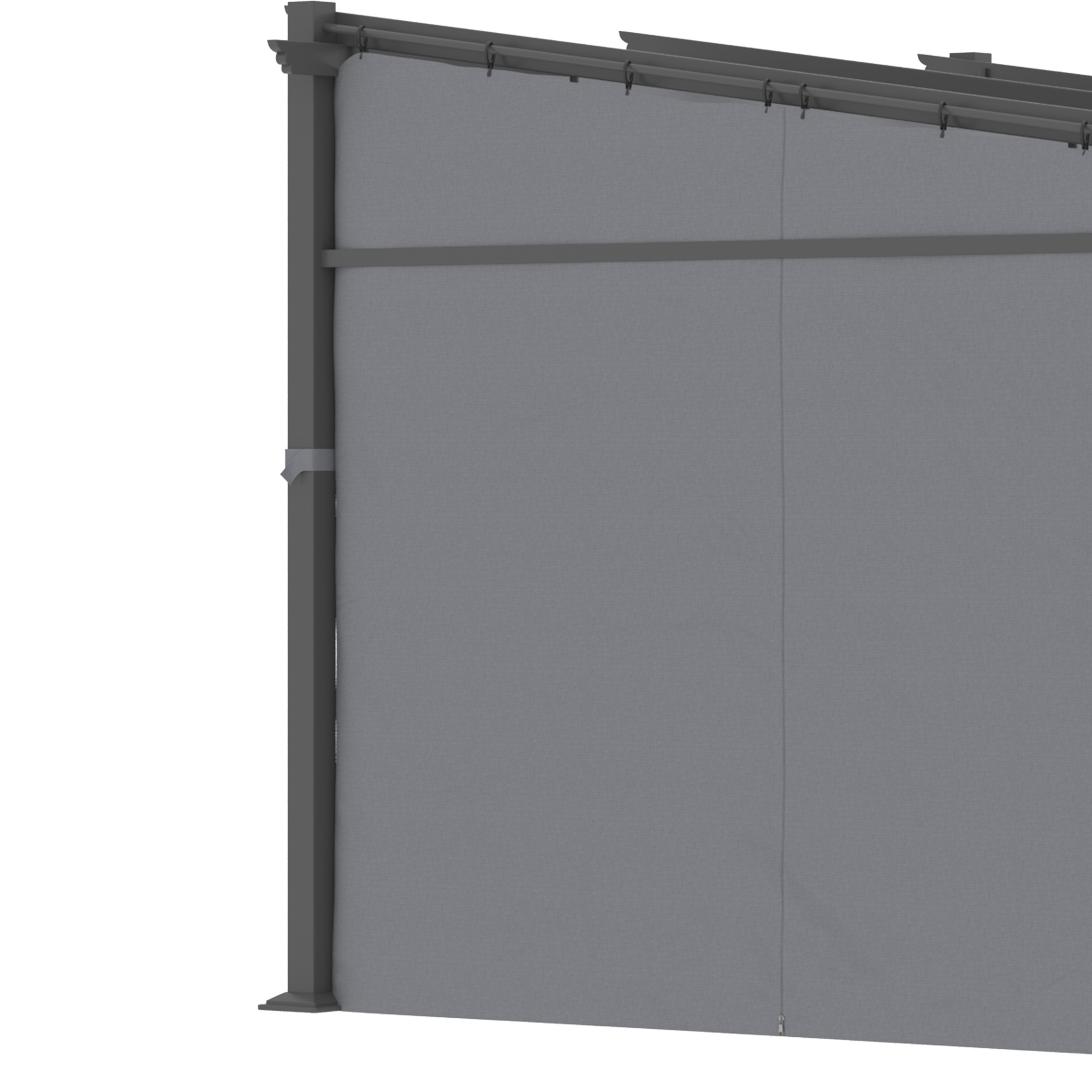 Pergola, inklusive Befestigungsmaterial, ausziehbares Dach, 2.,97 m x 2,95 m x 2,3 m, Dunkelgrau