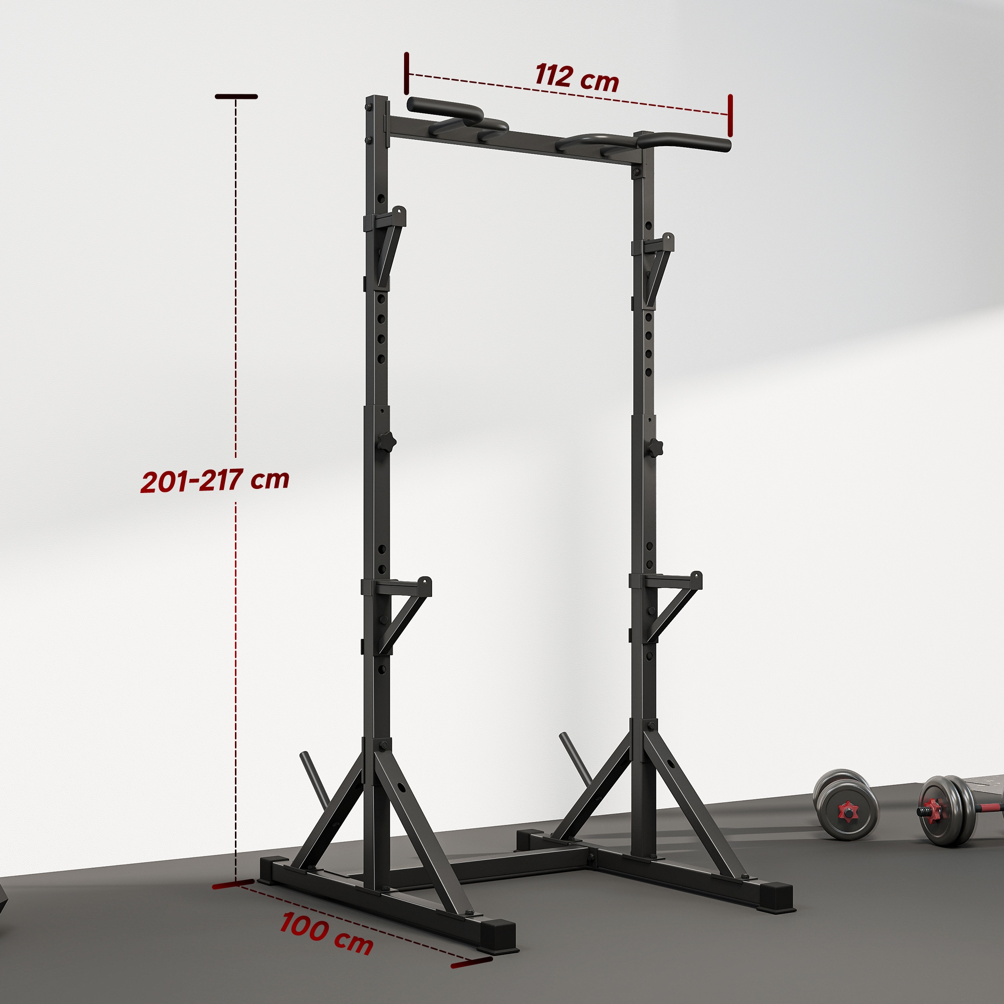Hantelständer 2 Ebenen Hantelscheibenständer aus Stahl Langhantelablage bis 200 kg belastbar Squat Rack