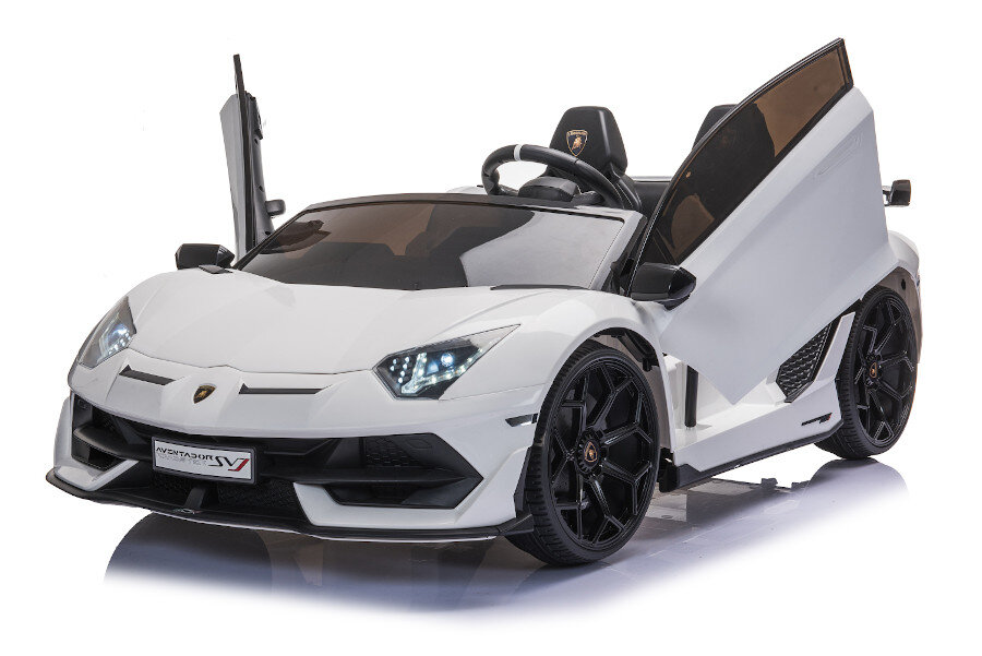 Kinderfahrzeug Lamborghini Aventador SVJ Doppelsitzer - lackiert Kinderfahrzeug Lamborghini Aventador SVJ Doppelsitzer - lackiert / weiß