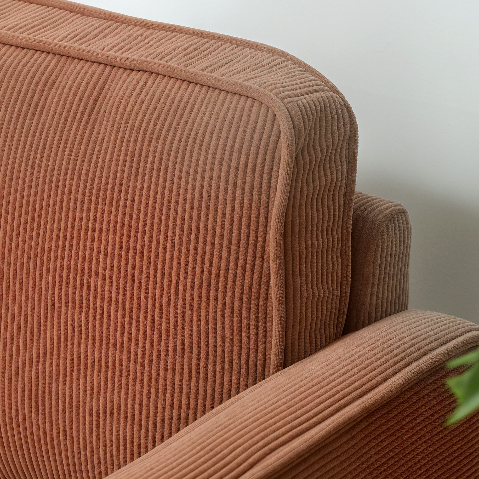 Zweisitzer-Sofa mit Stauraum und soliden Holzbeinen, für Wohnzimmer, Schlafzimmer, 117 x 63 x 79 cm, Orange