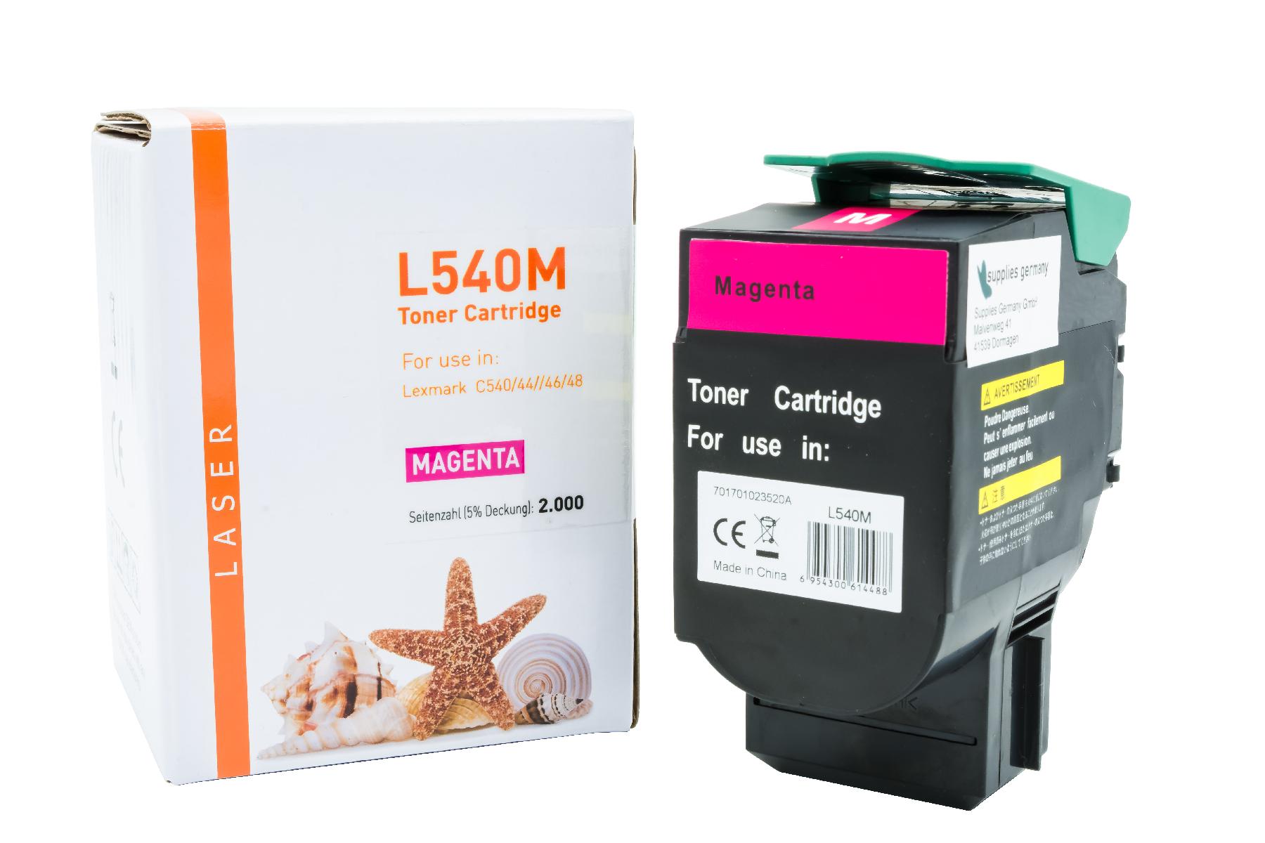 C540 alternativ Toner Magenta für Lexmark  / C540 / 44 / 46 / 48 / 2.000 Seiten