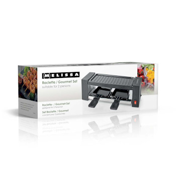 Raclette / Gourmet-Set | 2 Personen | 400 W | 23 x 10 cm | Antihaftbeschichtung