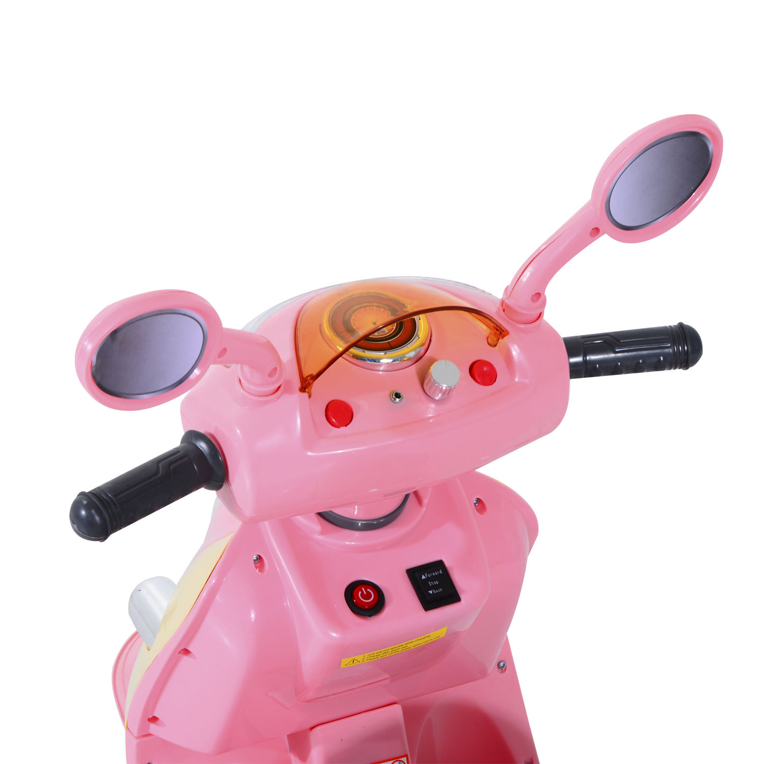 Elektro Kindermotorrad Elektromotorrad Kinderelektroauto Kinderfahrzeug Dreirad, 6V, Metall+PP, 108x51x75cm (Rosa+Gelb)