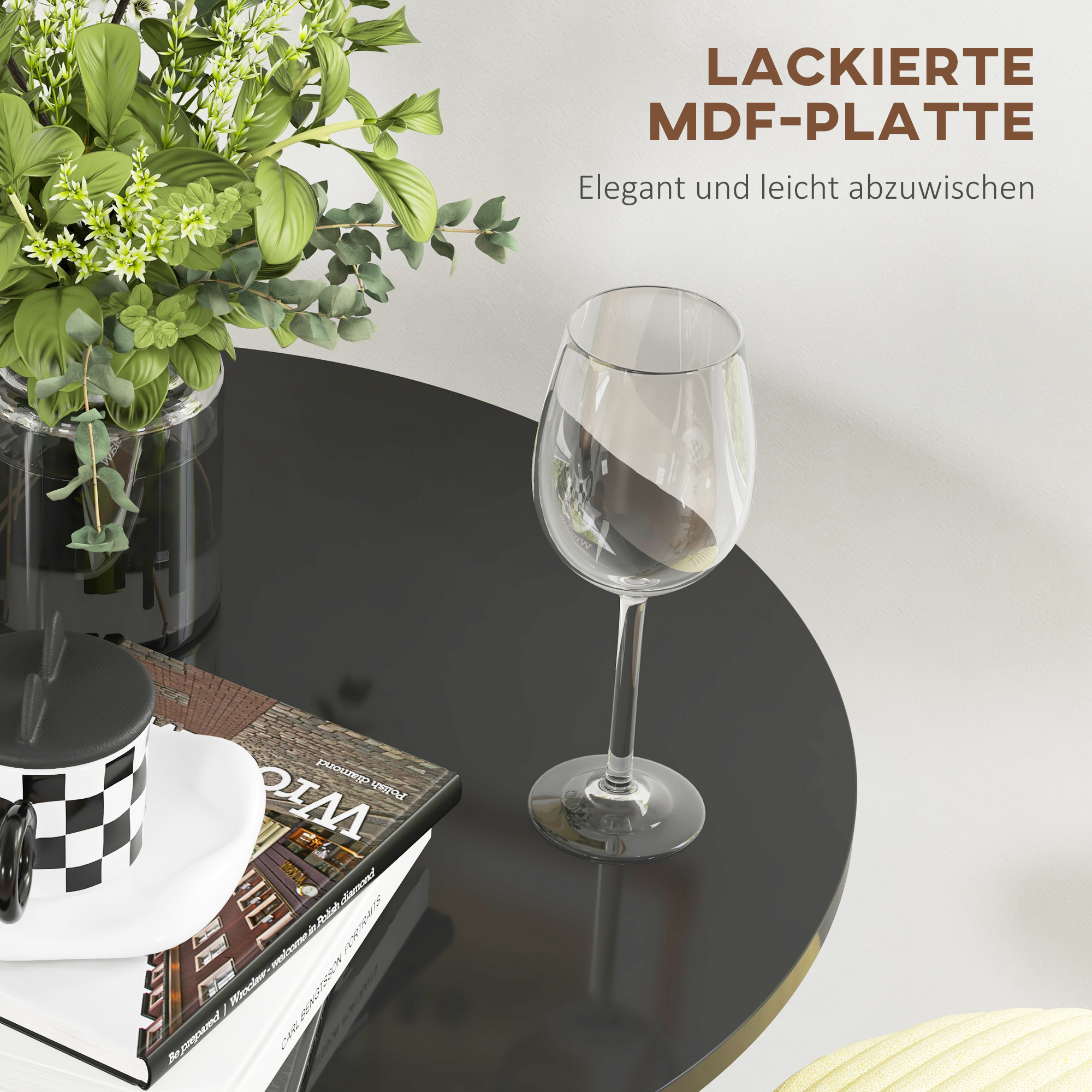 Bartisch Stehtisch, Tisch für 2 Personen, 70 x 70 x 102 cm, Schwarz