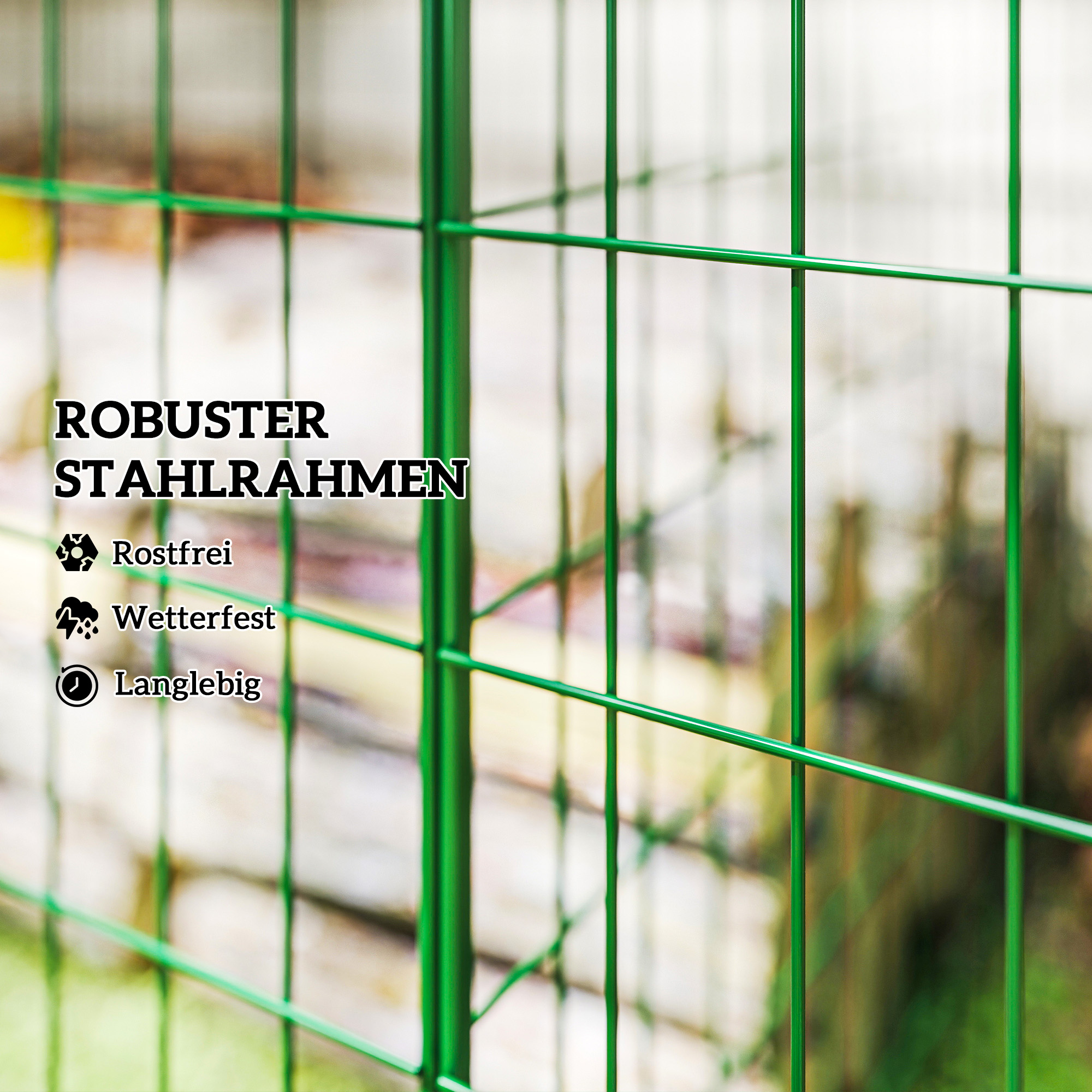 Komposter 1680 Liter, 270 x 90 x 70 cm 3-teilig Schnellkomposter aus Stahl, wetterfest Grün