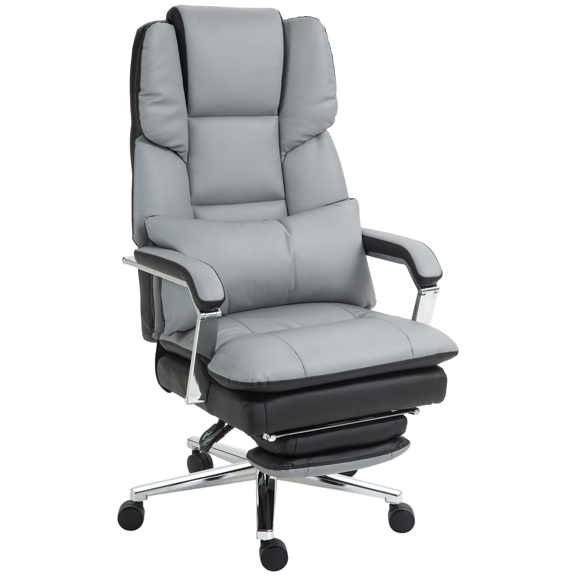 Bürostuhl, ergonomisch, verstellbar, 63x71x123-129cm, Hellgrau/Schwarz
