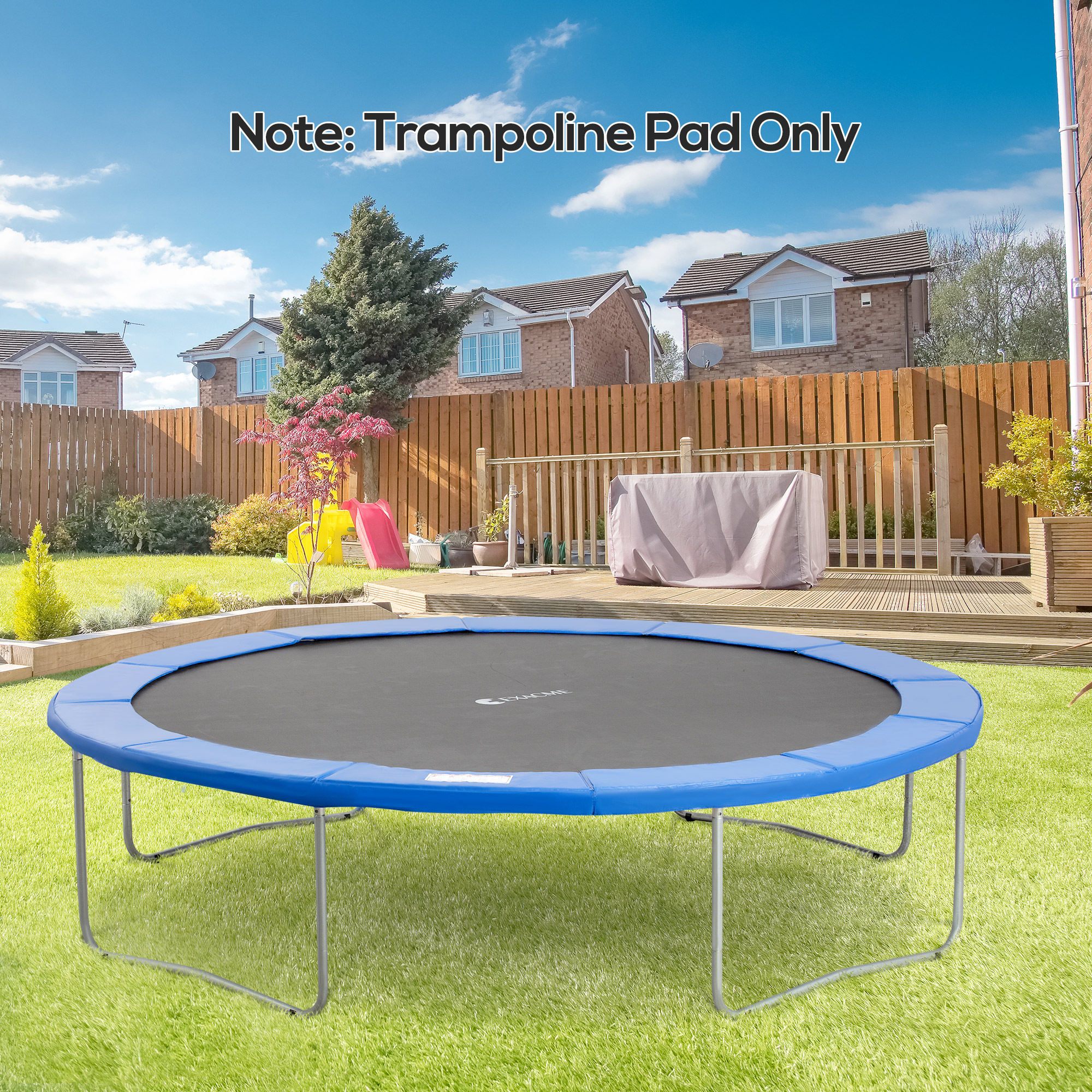 Trampolin Randabdeckung Ø366cm cm breit, Reißfest UV-resistent Federabdeckung, Wasserabweisend, Trampolinzubehör Randschutz Sicherheitsnetz Ersatzteile für Gartentrampoline, Blau