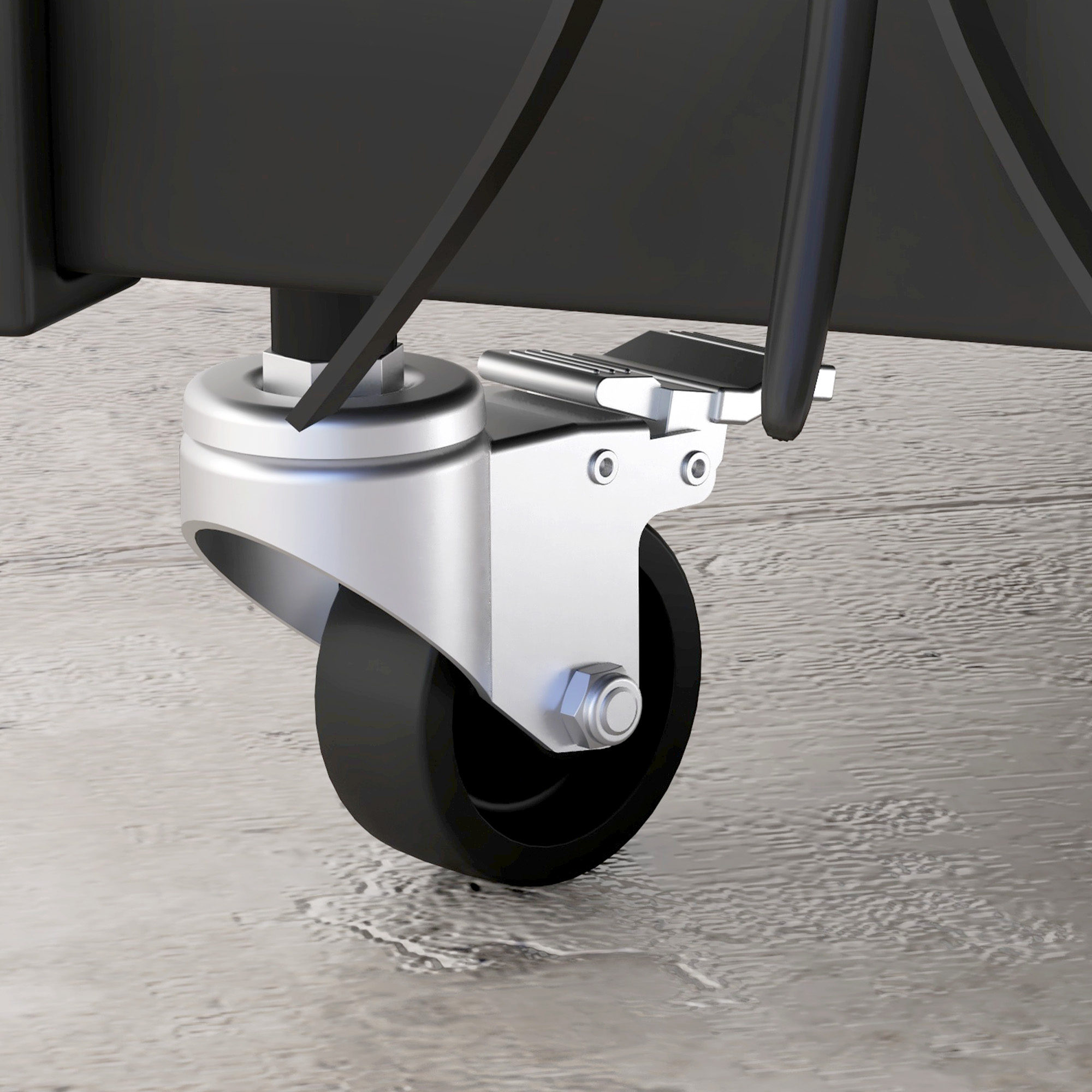 Feuerholzgestell mit Rädern, viel Zubehör, Metallrahmen, bis 60 kg, 48 x 30 x 76 cm, Schwarz