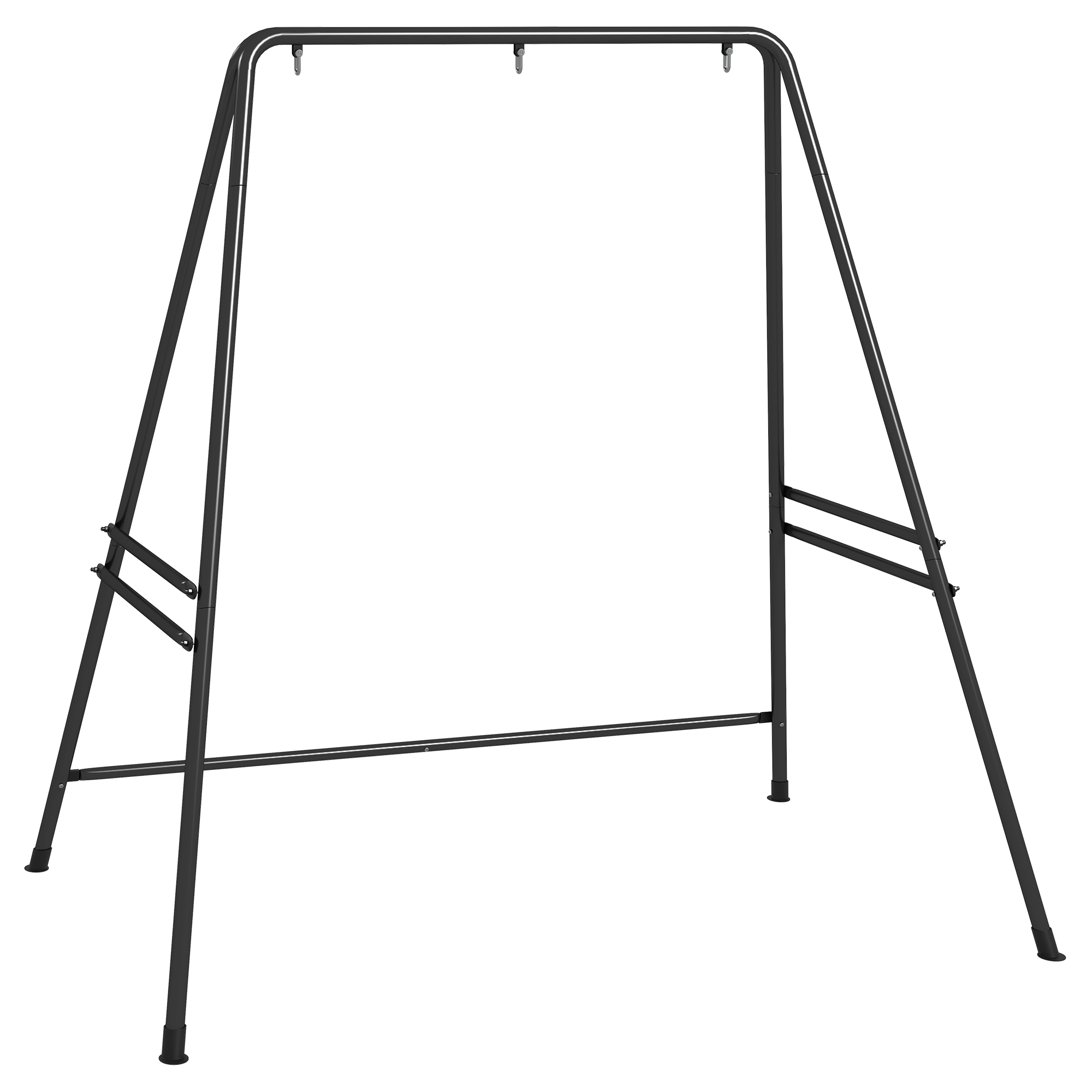 Hängestuhlgestell, robust & wetterfest, Indoor & Outdoor, bis 150 kg, Stahl, 178 x 143 x 180 cm, Schwarz