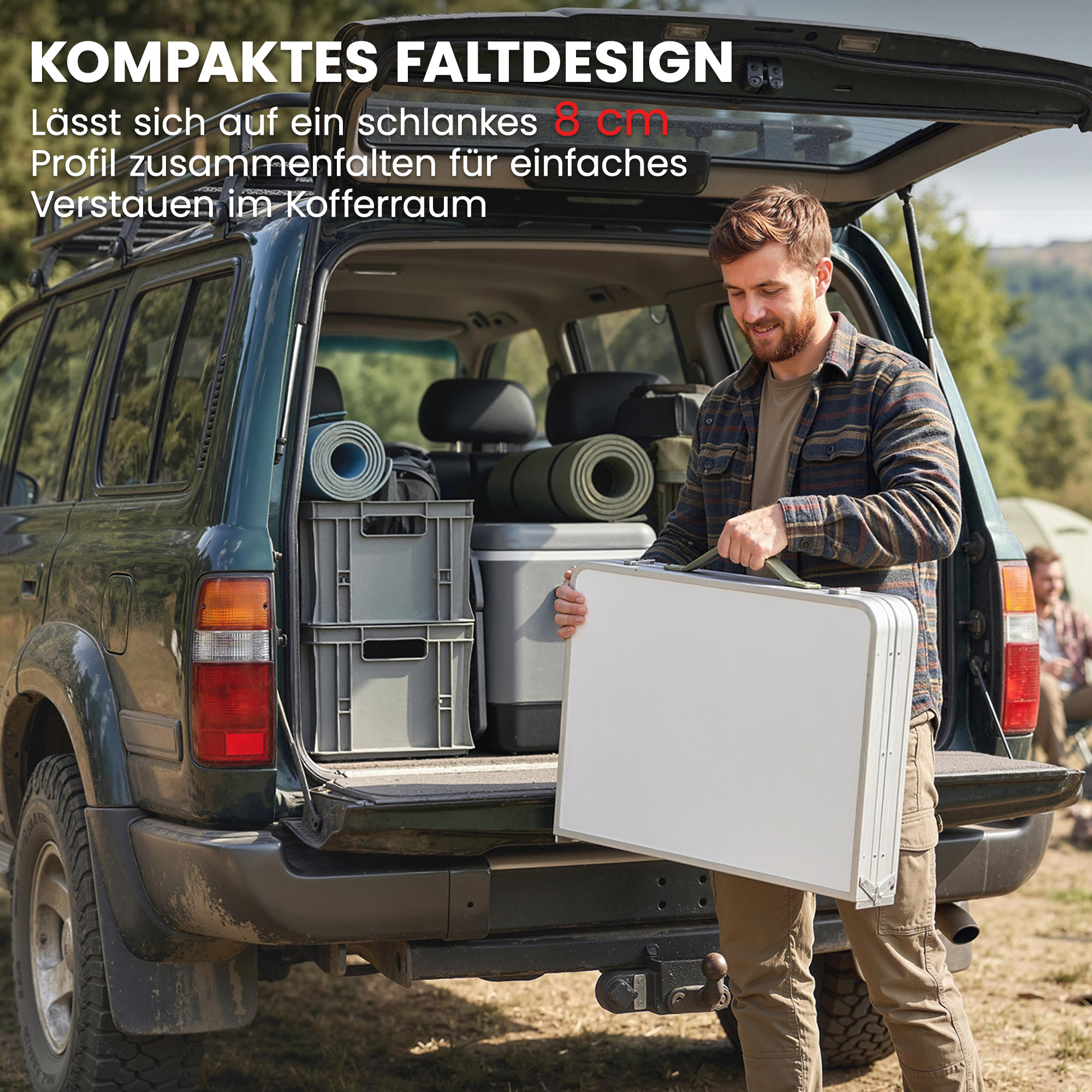 Camping Küche faltbar Campingschrank mit Aluminiumgestell Staufach Arbeitsplatte für Camping Reisen Silber