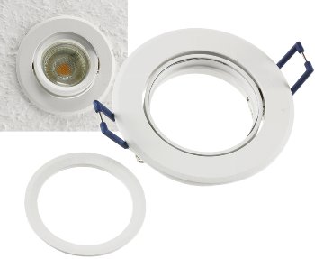 Einbaustrahler "CTE-84R WS" Rund Ø84mm, Einbau Ø68mm, neigbar, Clip Ring
