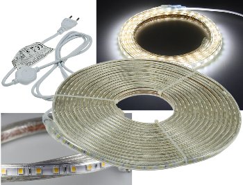 LED-Stripe "Ultra-Bright" 230V, 10m - 630 Lumen/Meter, weiß LED-Stripe "Ultra-Bright" 230V, 10m - 630 Lumen/Meter, weiß