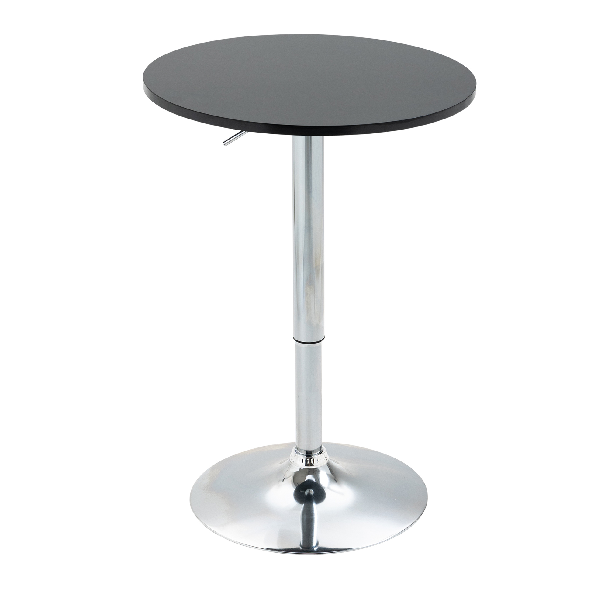 Bartisch modern rund Esstisch 360° Drehtisch höhenverstellbarer Bistrotisch Stehtisch Küchentisch Stahl Schwarz Ø61 x 70-90 cm