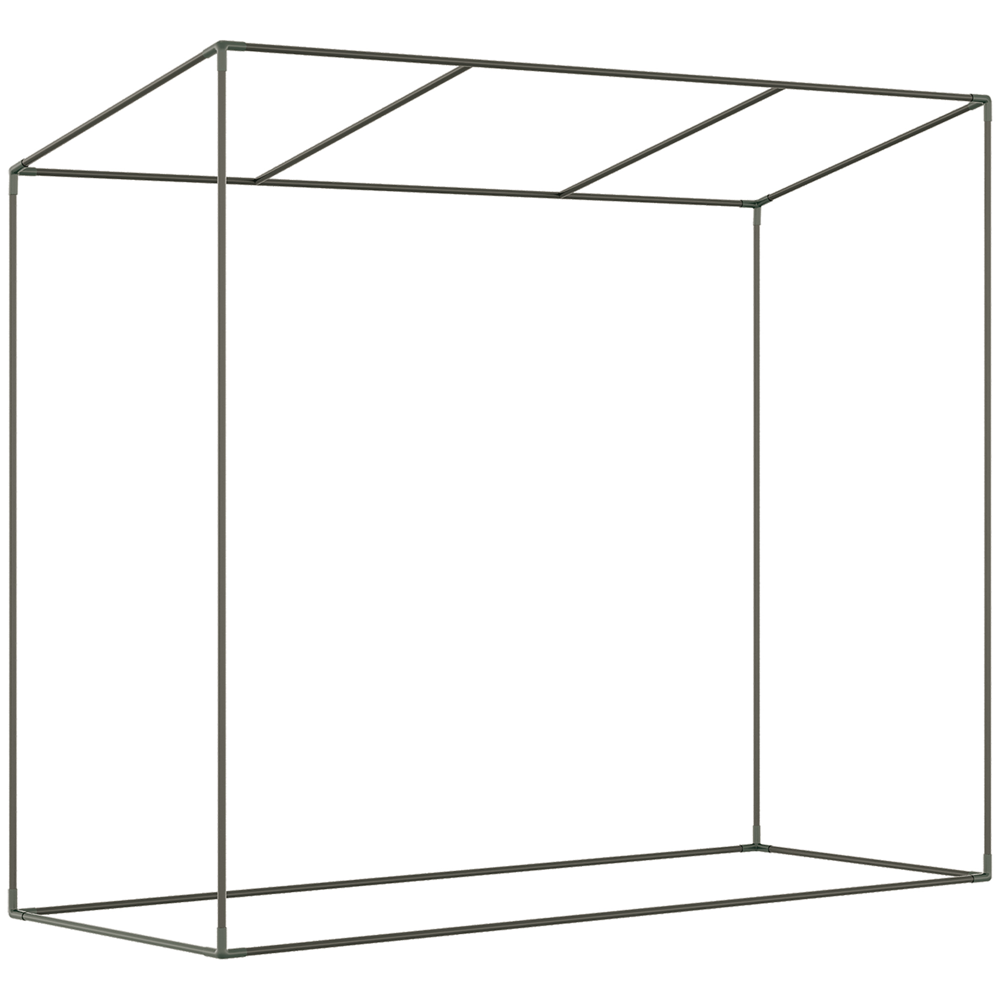 Gewächshaus mit Seitenfenster, aufrollbare Tür, winddicht, Stahlrahmen, Kunststoffplane, weiß, 200 x 76 x 168 cm