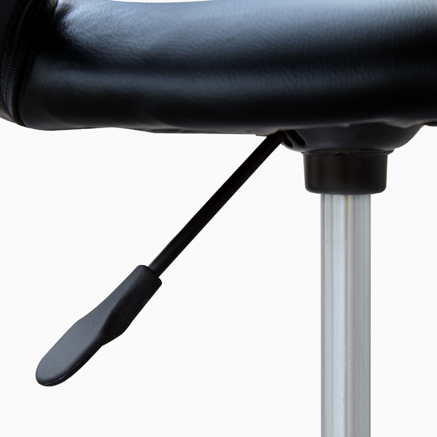 Rollhocker Arbeitshocker Drehhocker Bürostuhl höhenverstellbar, PU+Metall, Schwarz, 50 x 54 x (66-78) cm