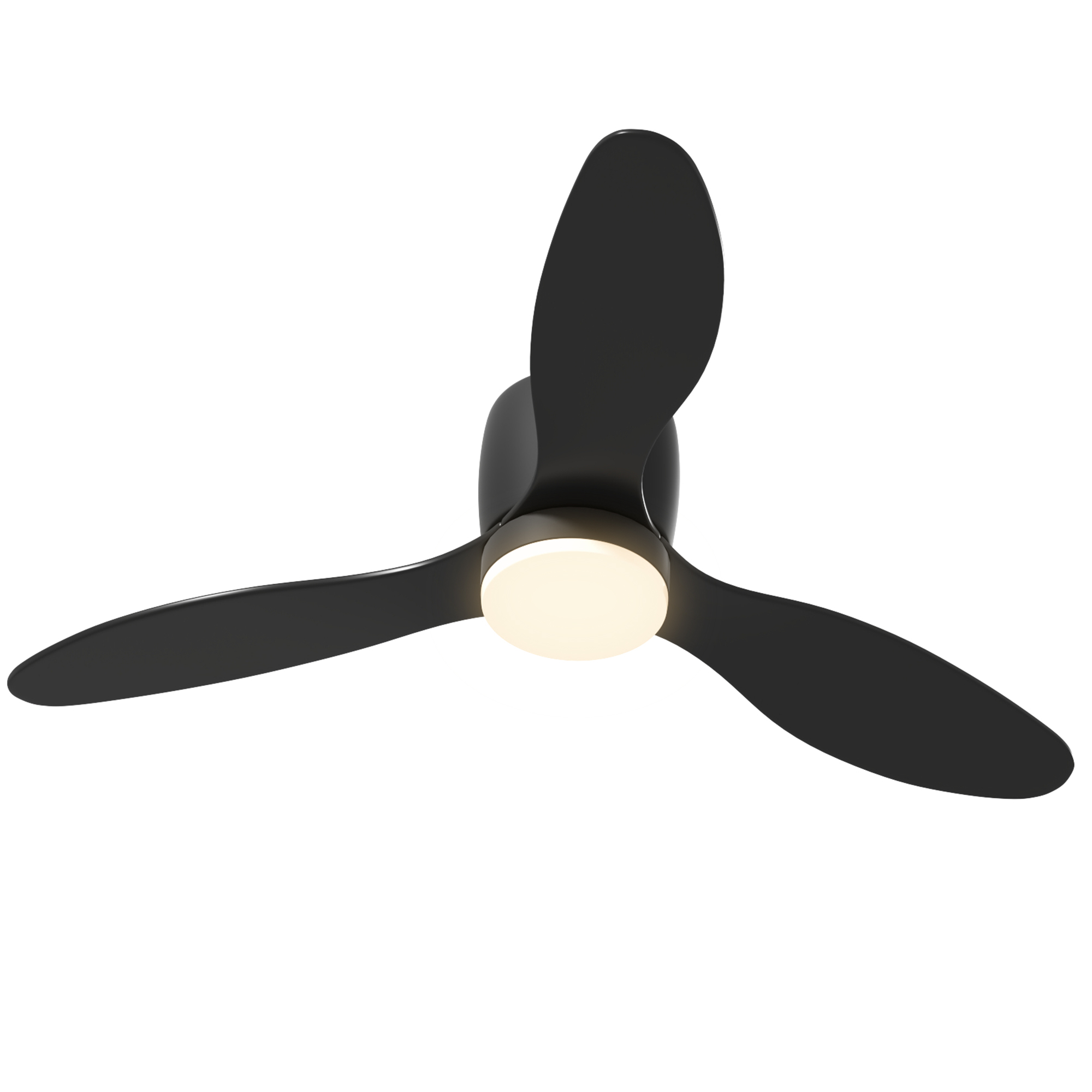 Deckenventilator mit Lampe und Fernbedienung, 3 Lichtfarben, 6 Geschwindigkeiten, Einstellbare Helligkeit, Schwarz